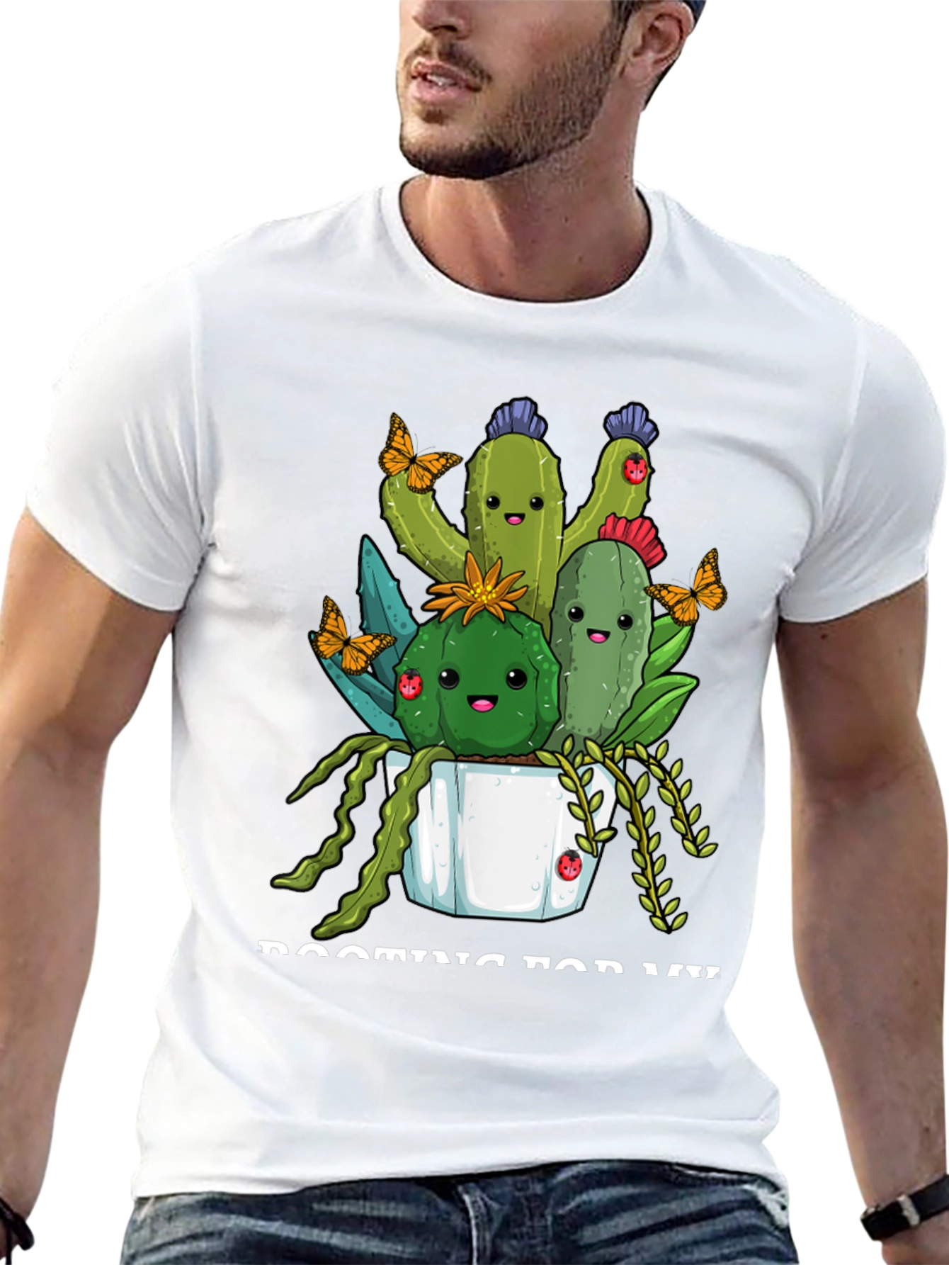 Cute Cactus Crew T-Shirt - Black