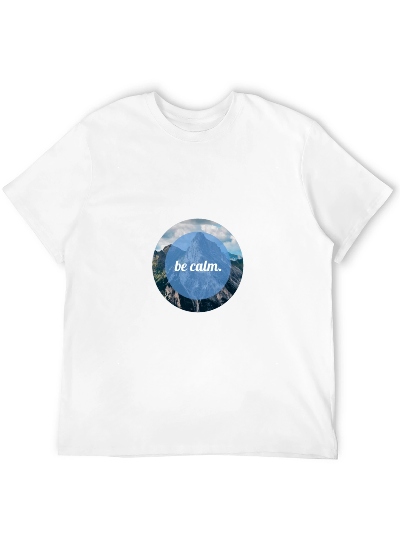 Be Calm Mountain Scene Tee - Black