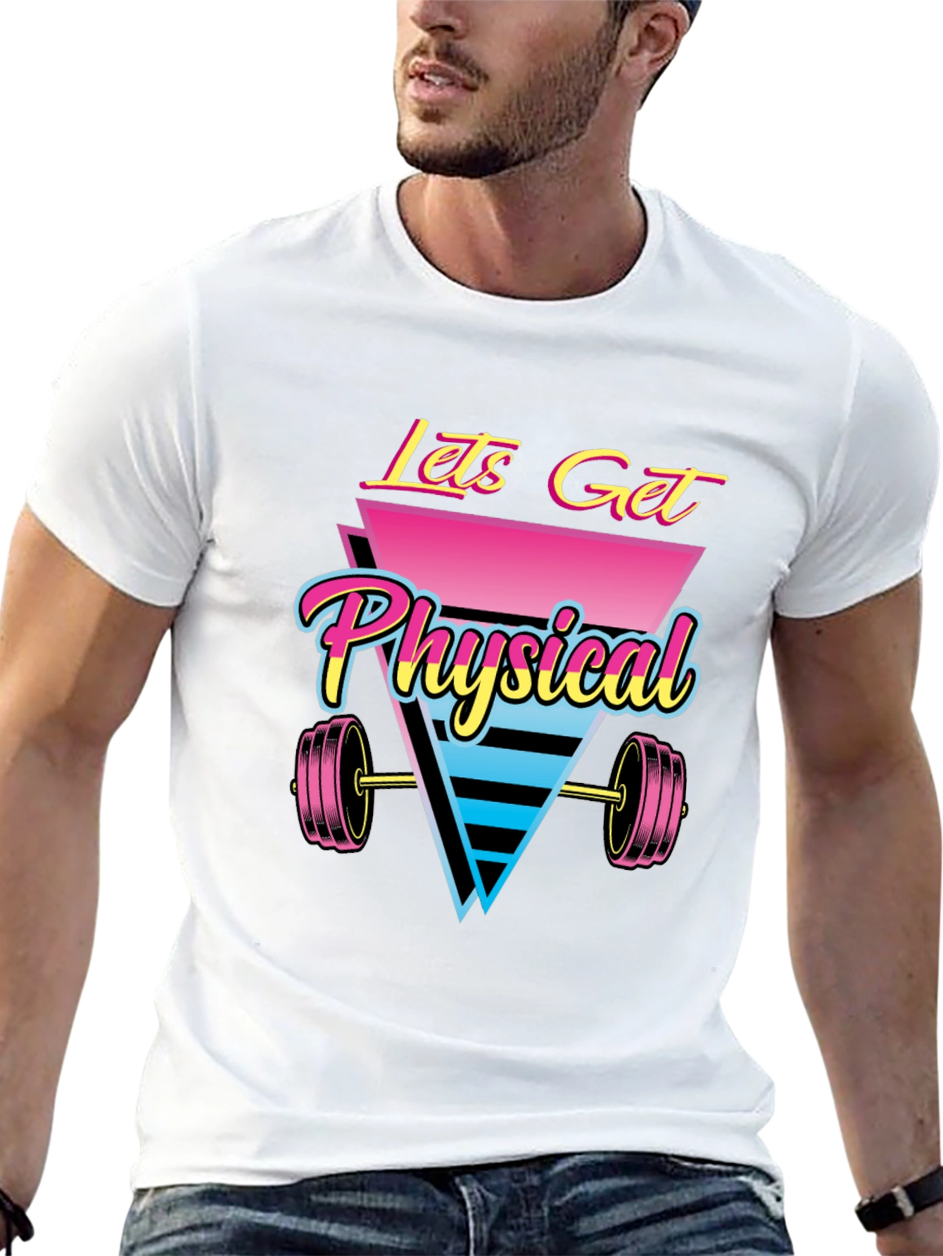 Retro Lets Get Physical Graphic T-Shirt