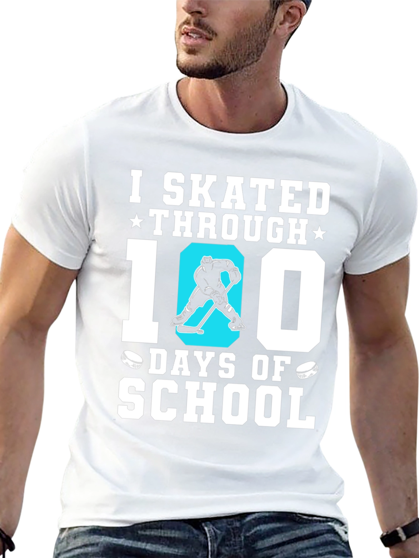 I Skated Through 100 Days of School Hockey T-Shirt