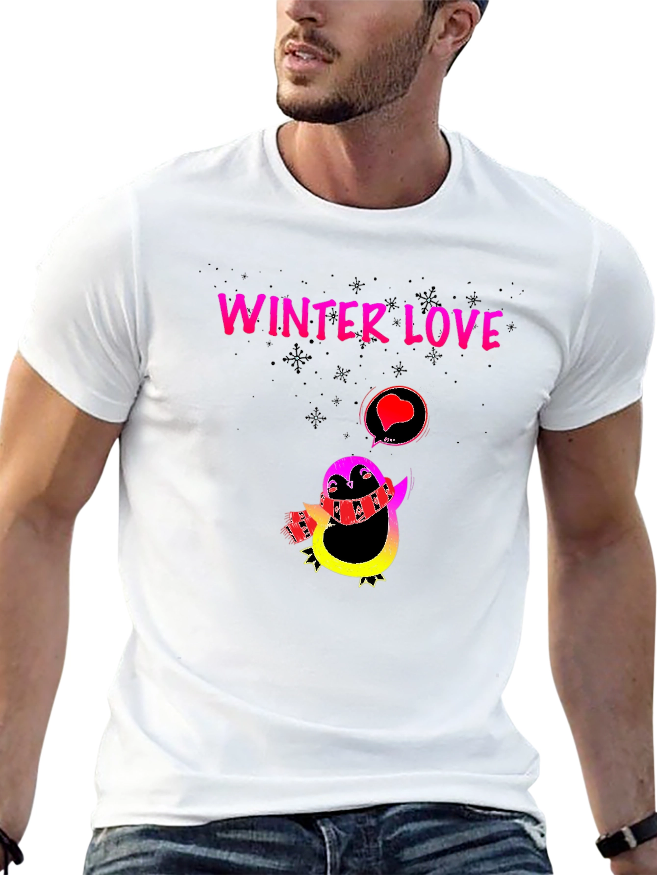 Winter Love Penguin Graphic Tee