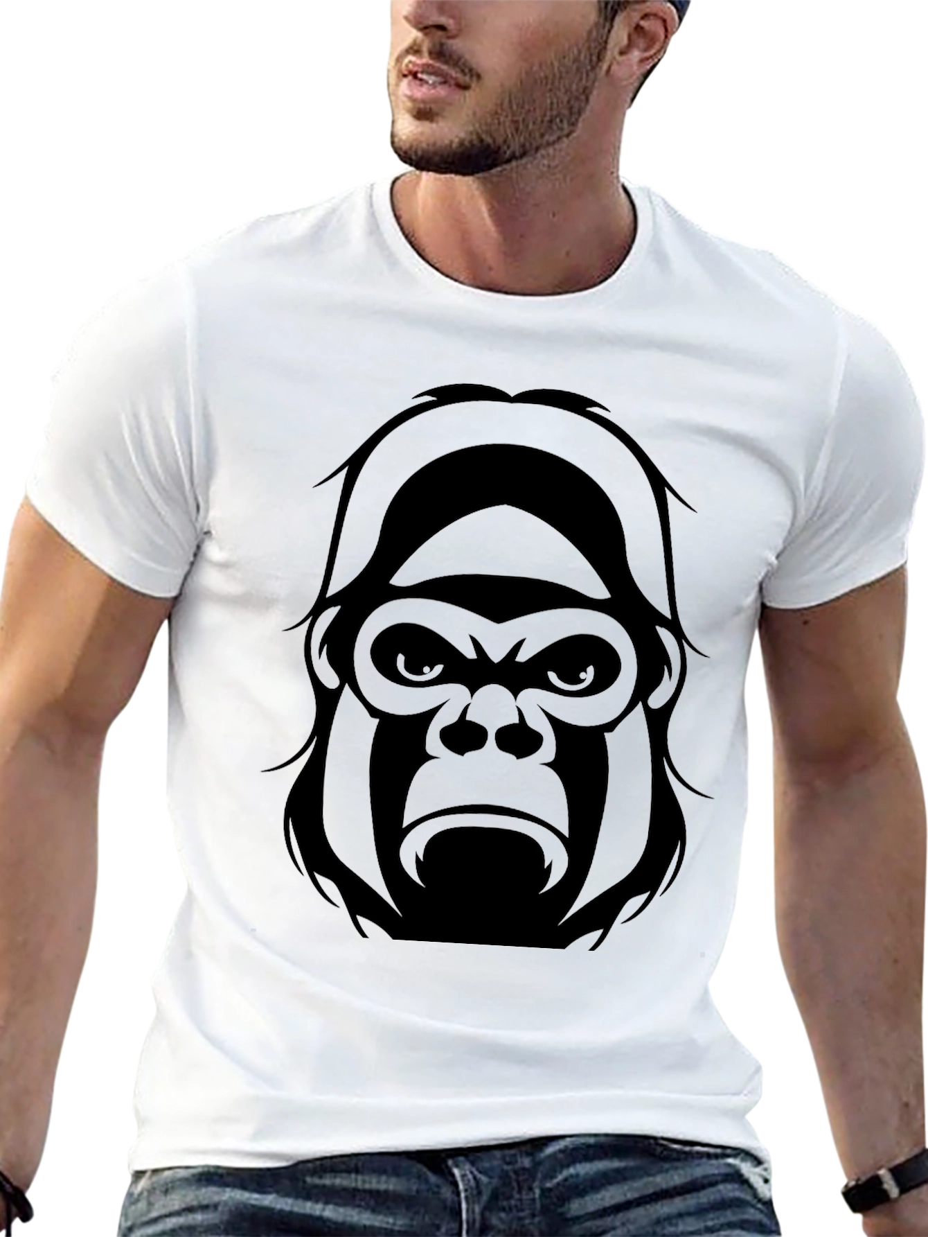 Mens Black Gorilla Graphic T-Shirt