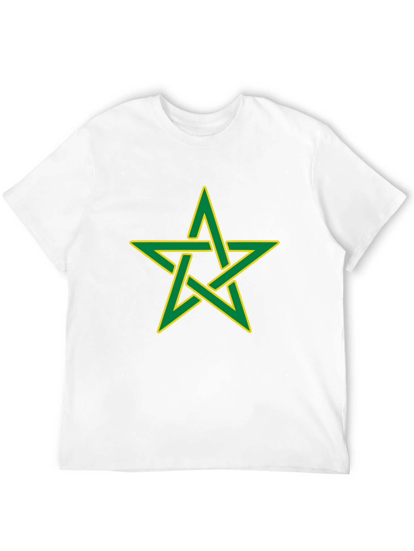 Black T-Shirt with Green and Yellow Moroccan Star