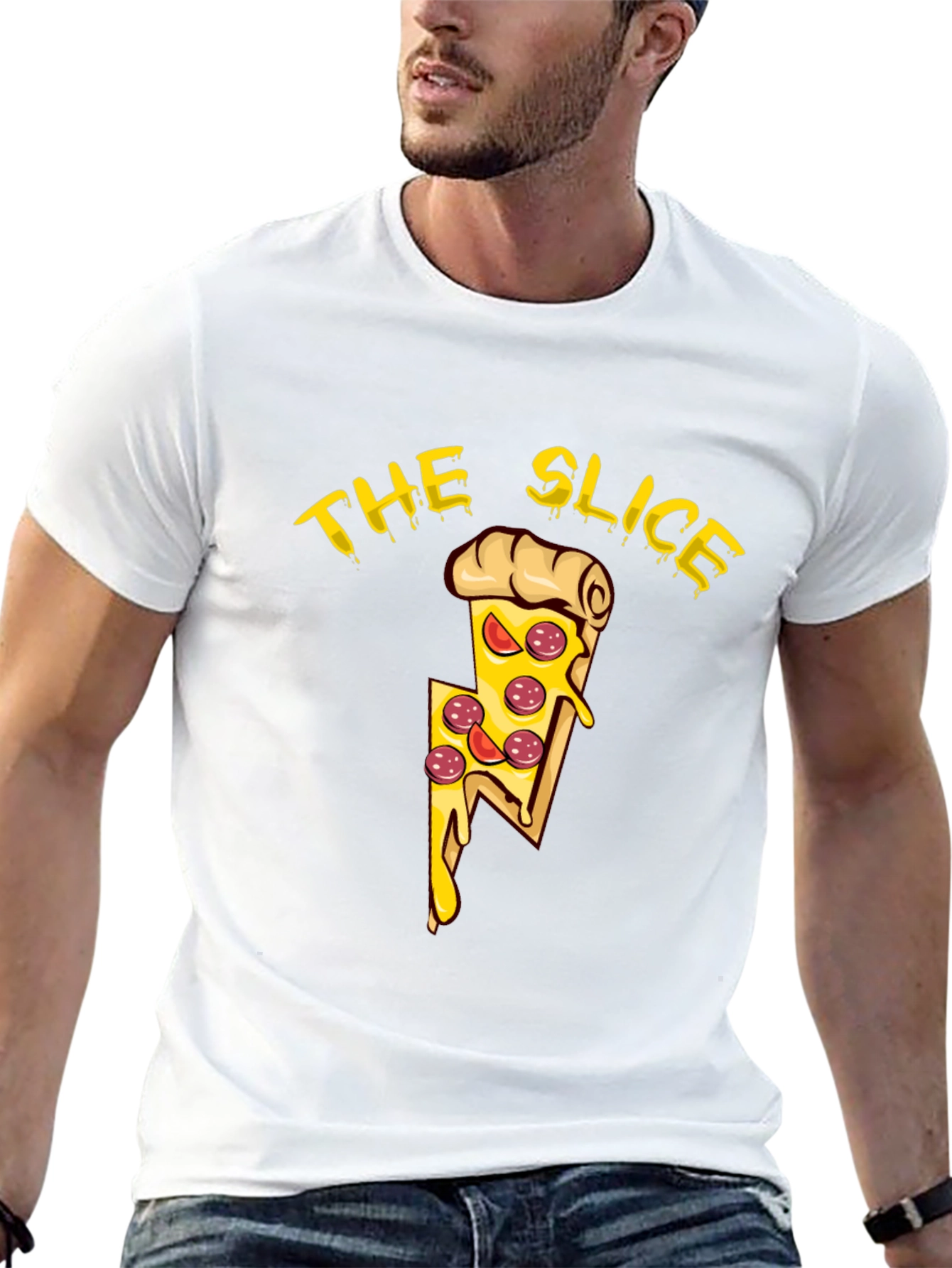 The Slice Pizza Graphic Tee - Black Cotton T-Shirt