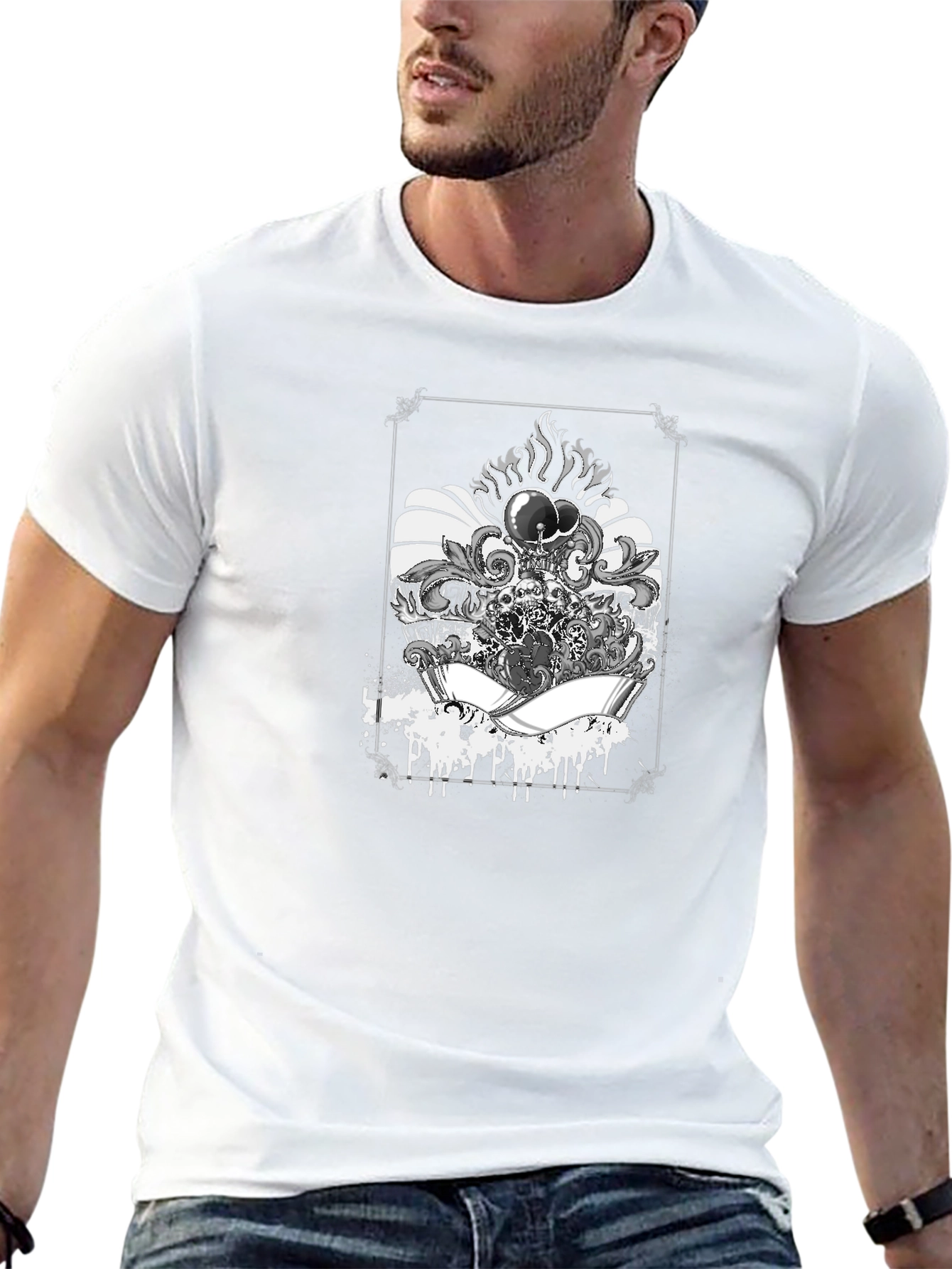 Mens Graphic Tee - Skull & Aces