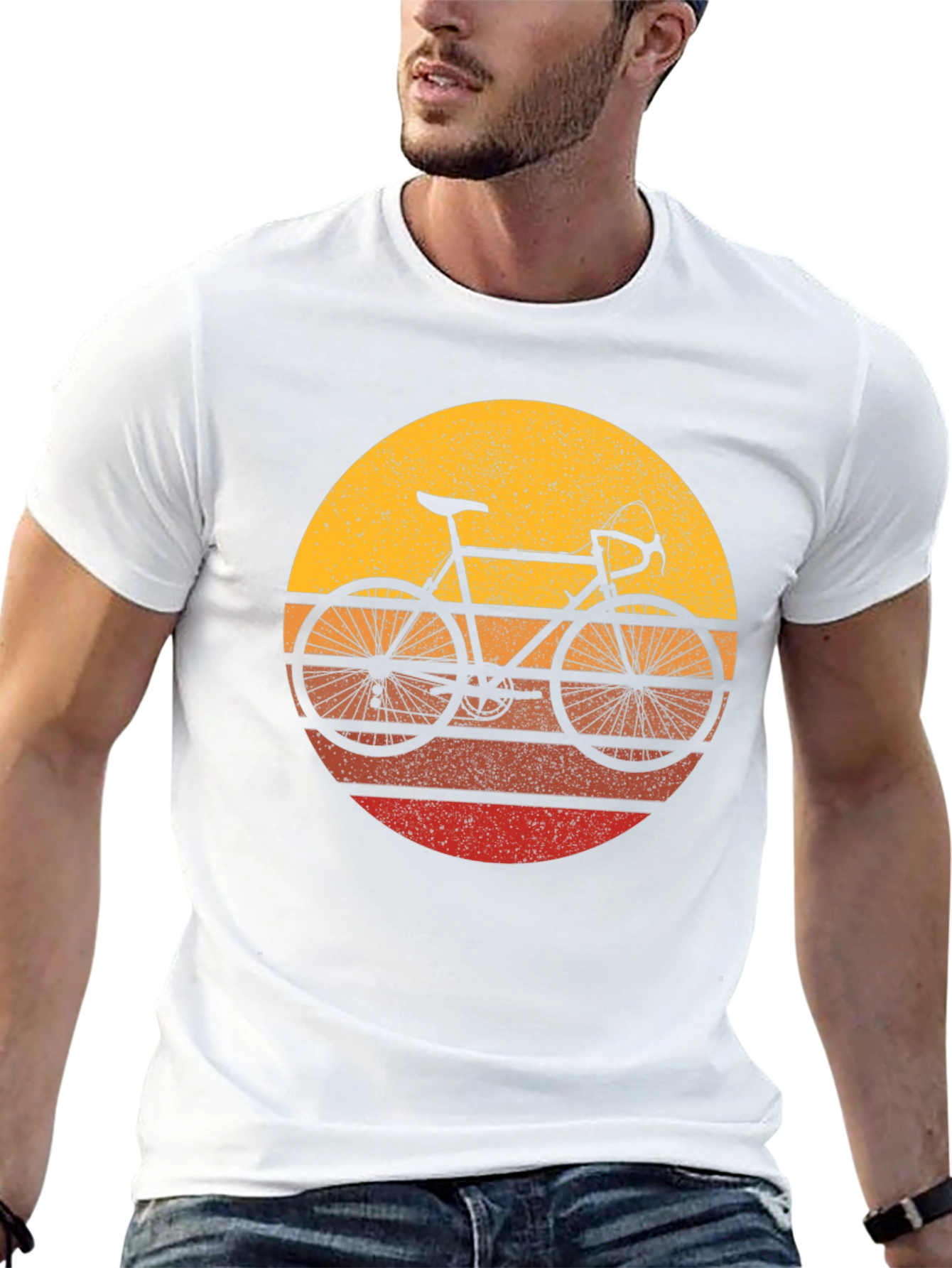 Retro Bike Sunset T-Shirt - Classic Cycling Style