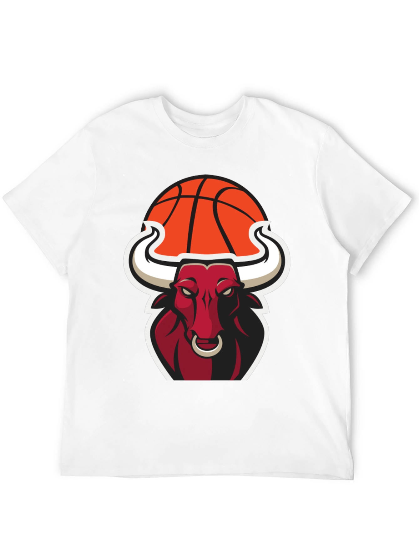 Cool Bull with Basketball Graphic Tee