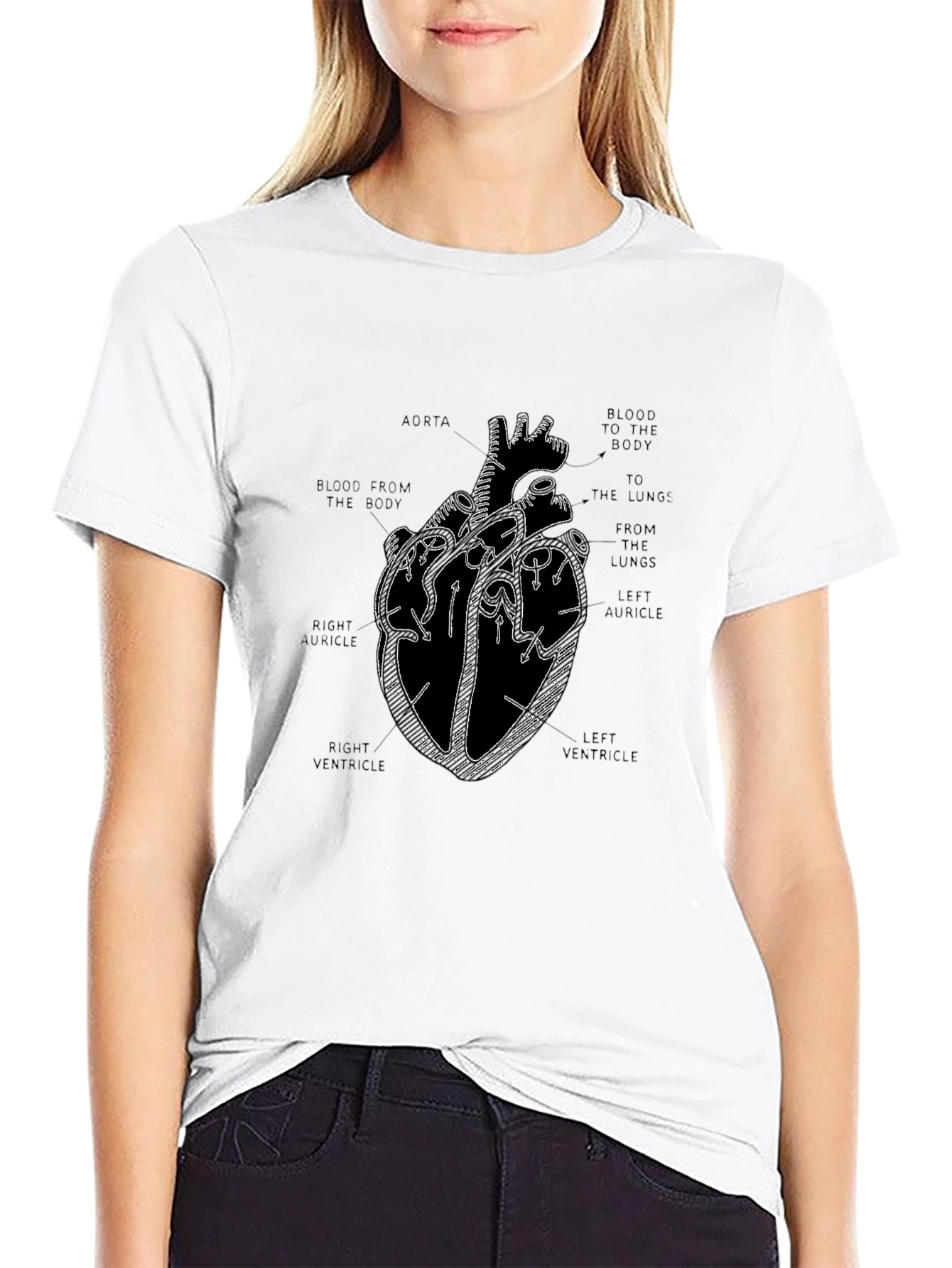 Anatomical Heart Graphic Tee - Black