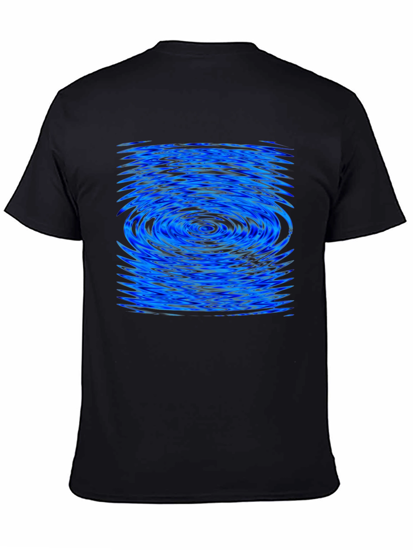 Blue Ripple Graphic Black T-Shirt