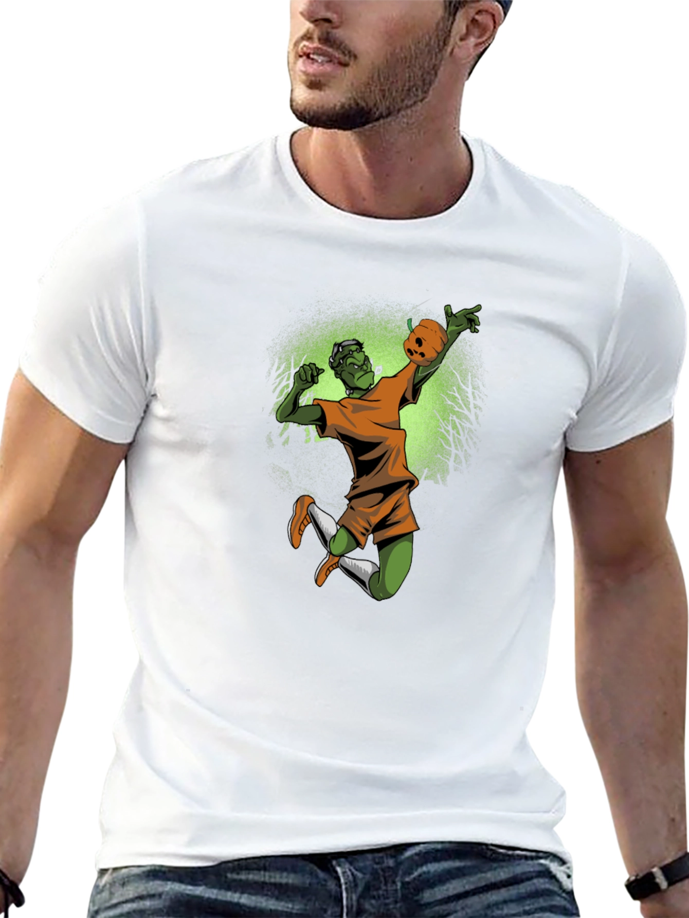 Zombie Football Player Graphic T-Shirt