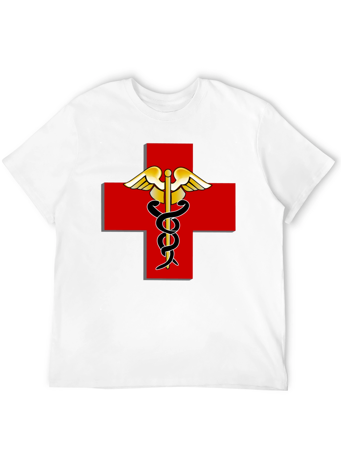 Medical Caduceus Red Cross Graphic T-Shirt