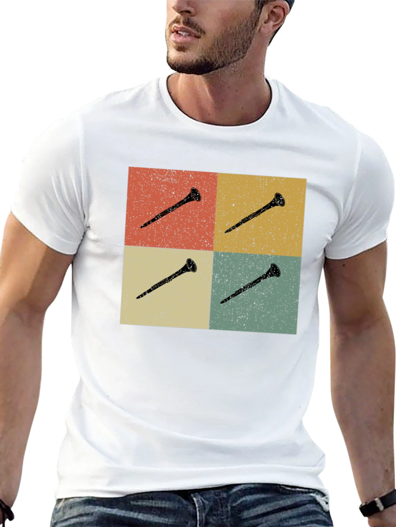 Retro Clarinet T-Shirt - Music Lover Tee