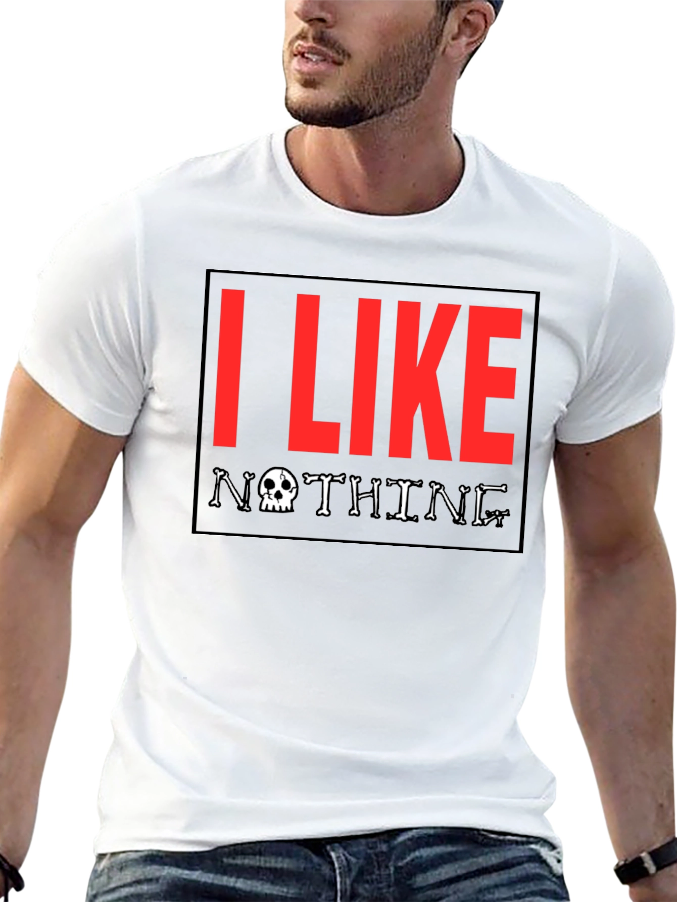 I Like Nothing Graphic Tee - Skull Design