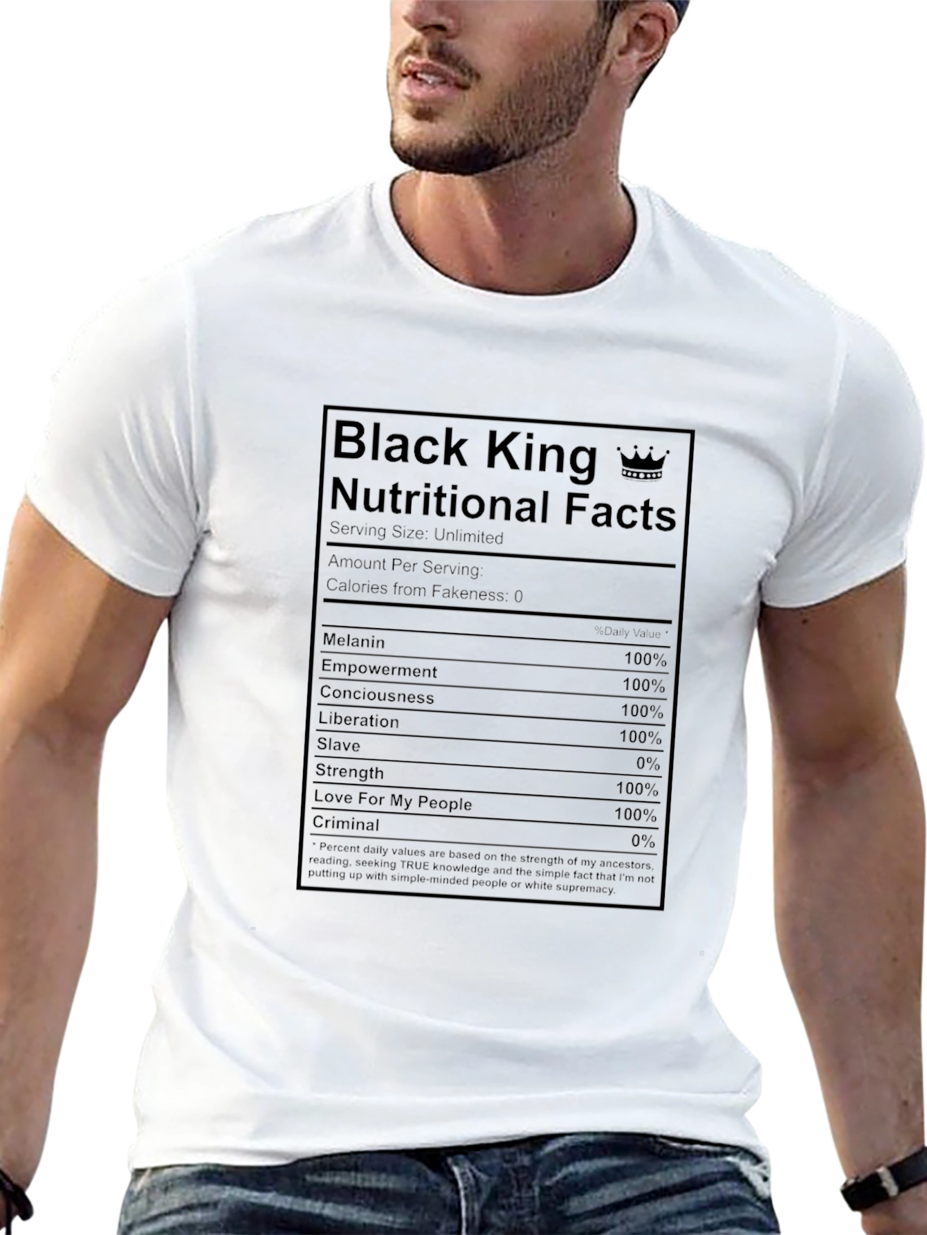 Black King Nutritional Facts T-Shirt