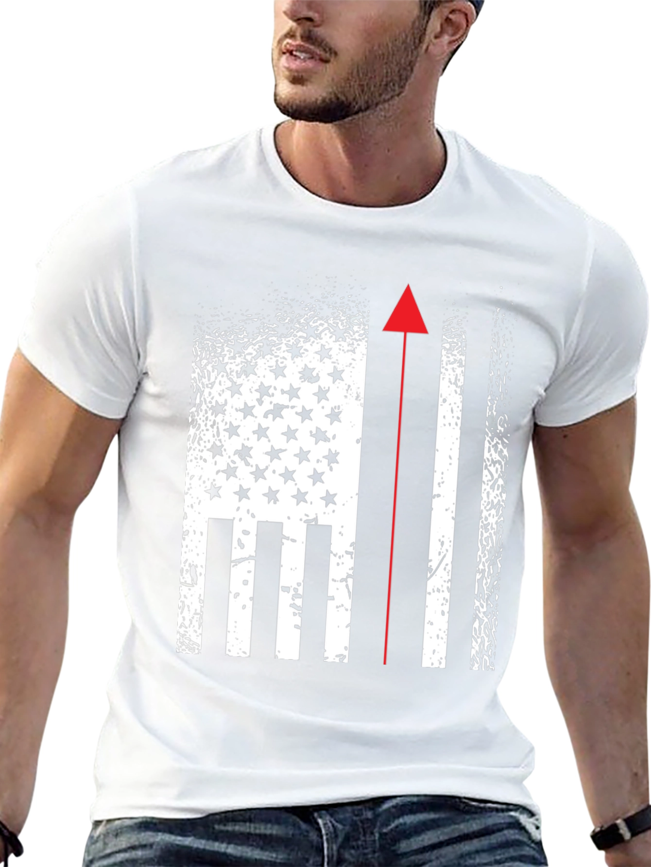 American Flag Firefighter T-Shirt Patriotic Firemen Tee