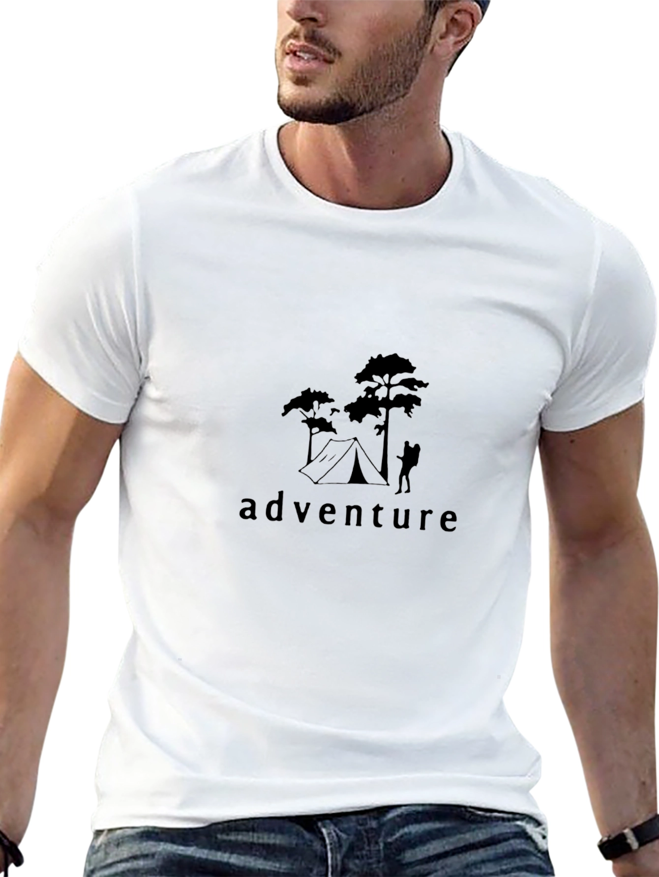 Adventure Graphic T-Shirt - Black Camping Design