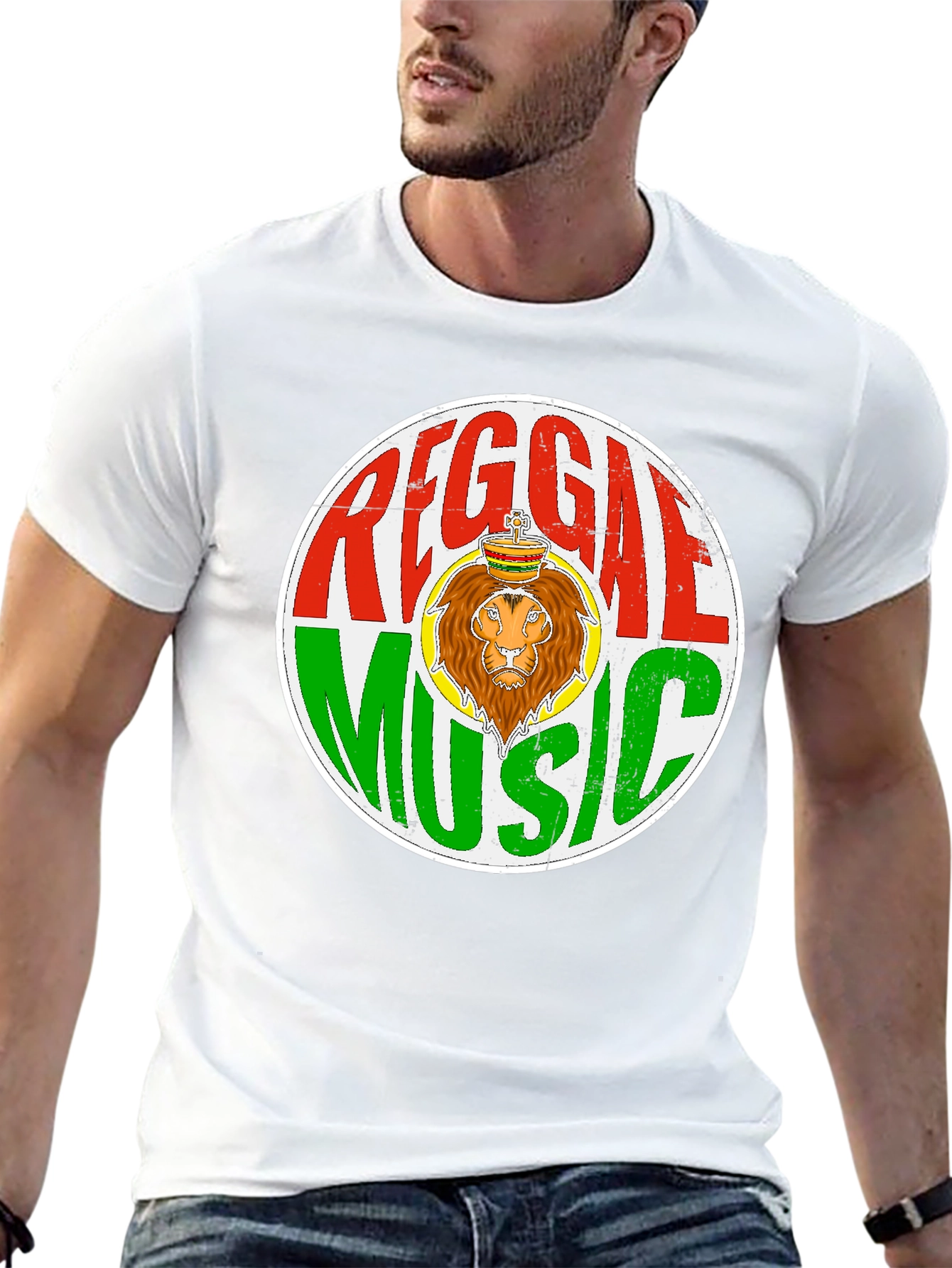 Reggae Music Lion Graphic T-Shirt
