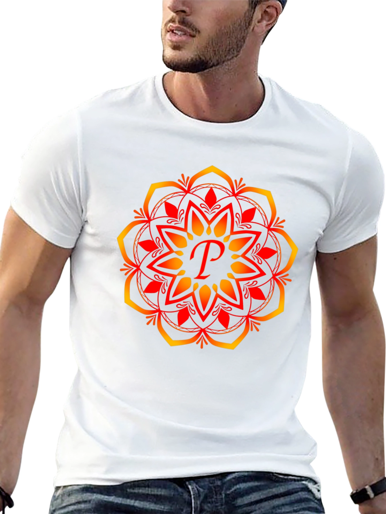 Mandala P Black T-Shirt - Stylish & Unique