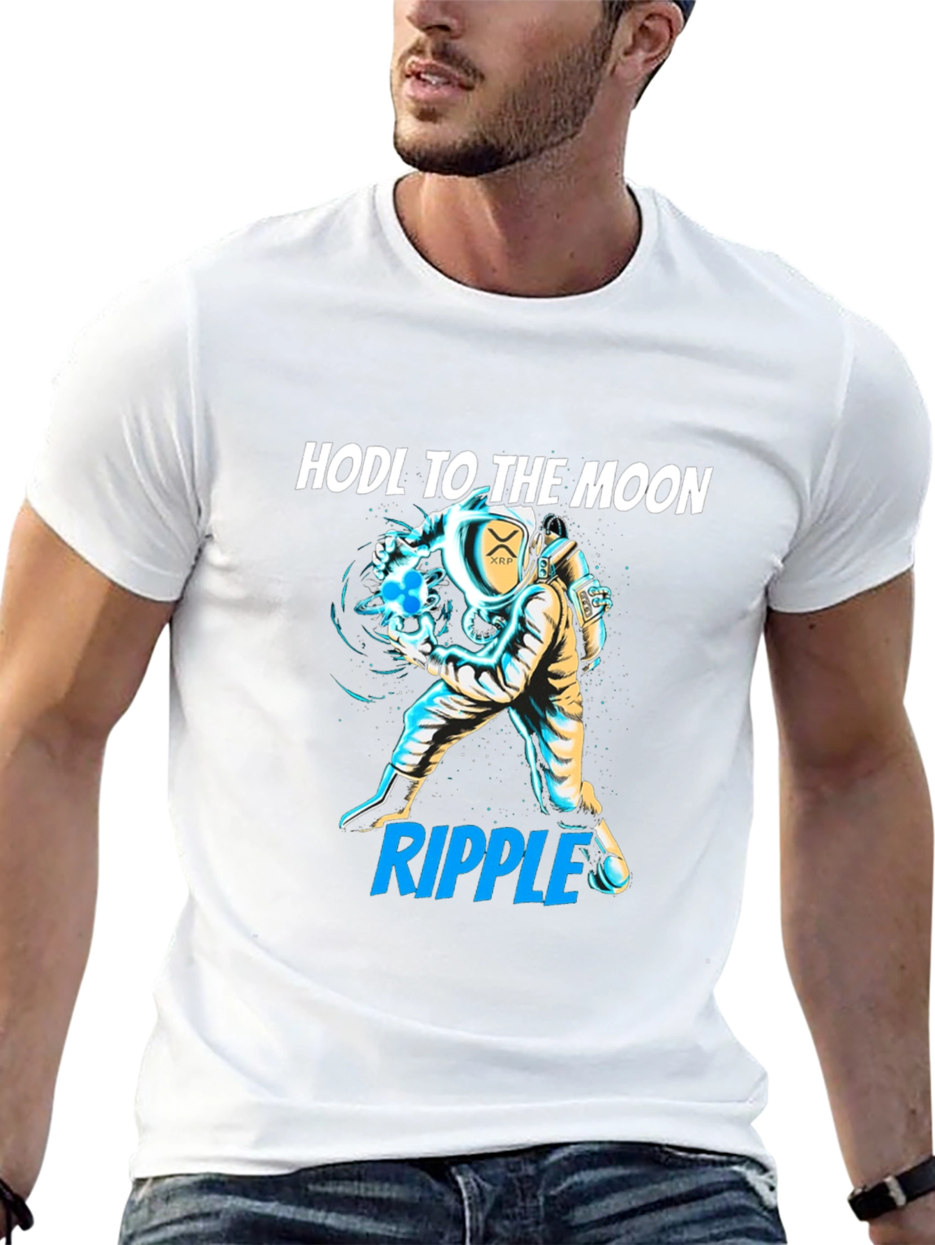 HODL to the Moon XRP Ripple Crypto T-Shirt