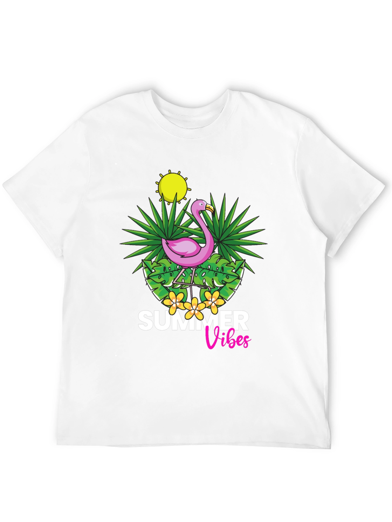 Summer Vibes Flamingo Graphic T-Shirt