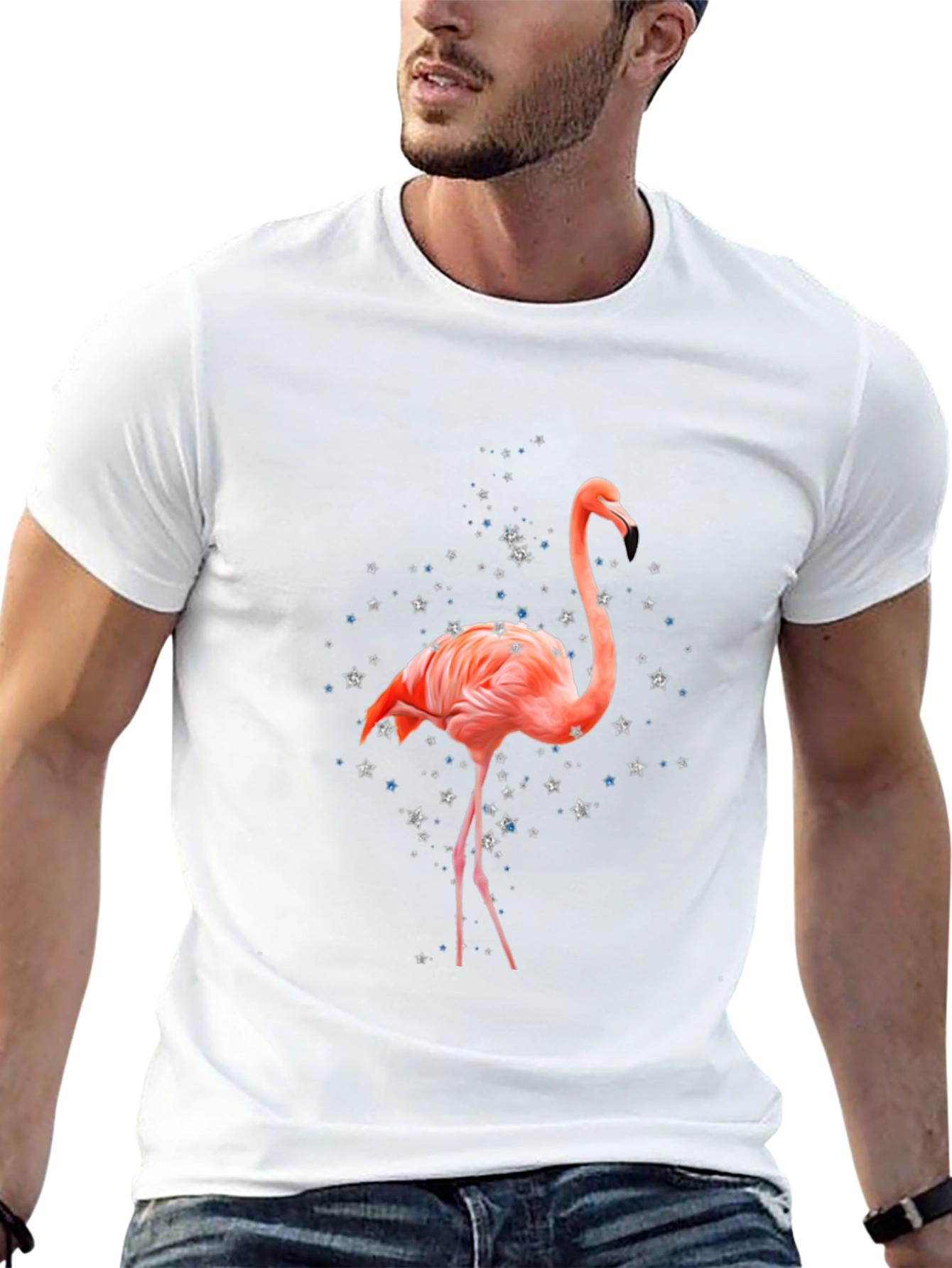 Flamingo T-Shirt - Black Cotton Blend