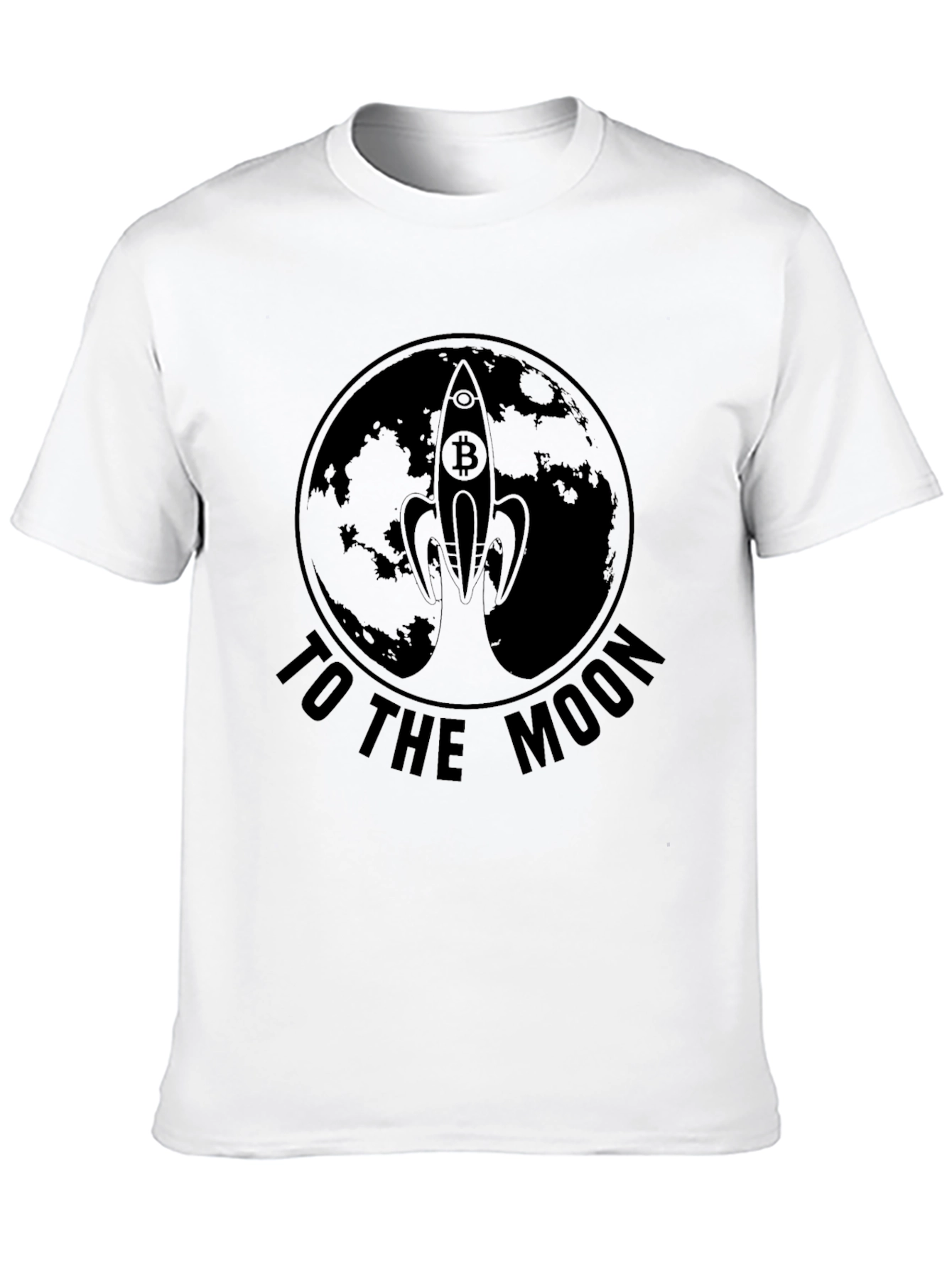 Bitcoin Rocket to the Moon Black T-Shirt