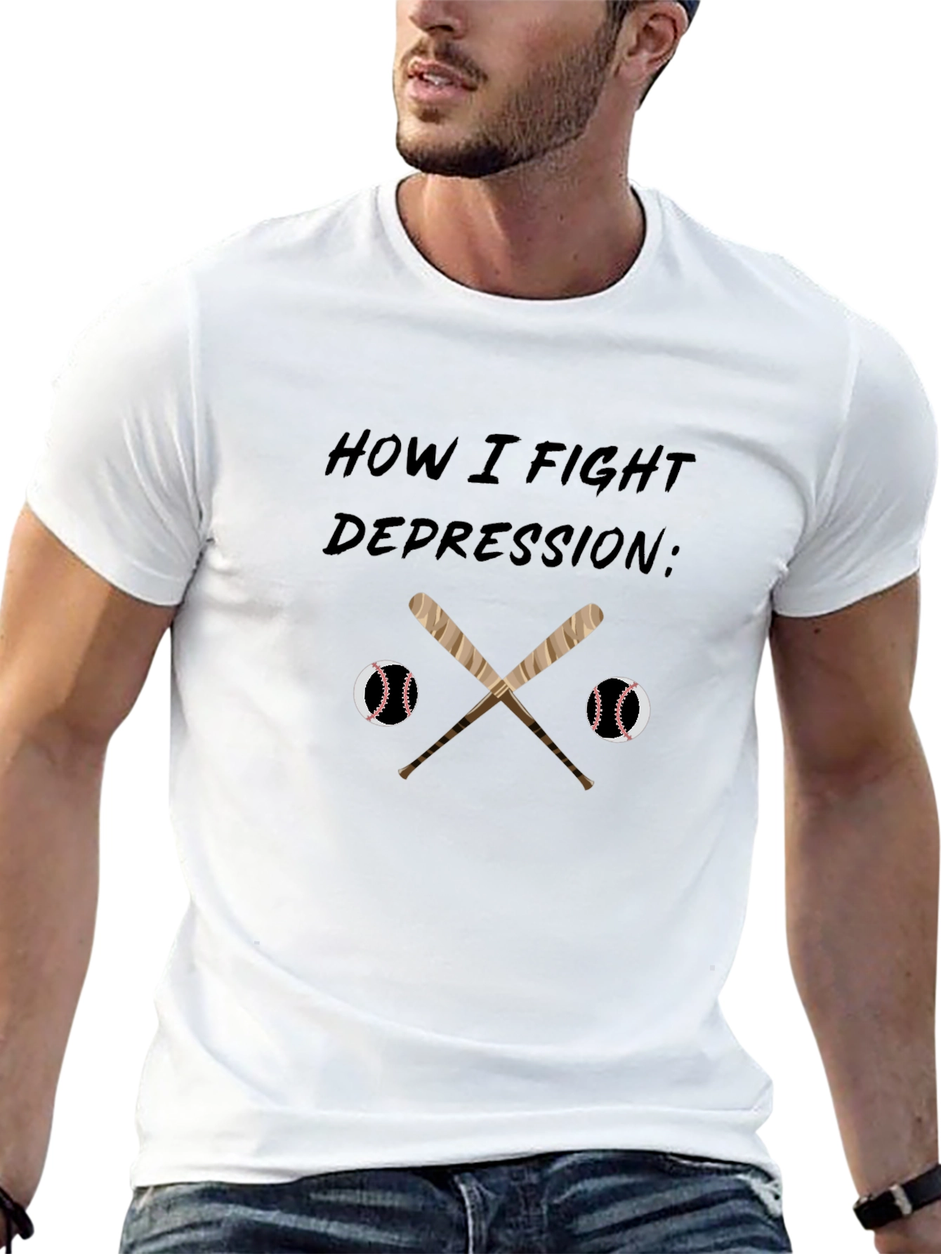 Baseball Fight Depression T-Shirt