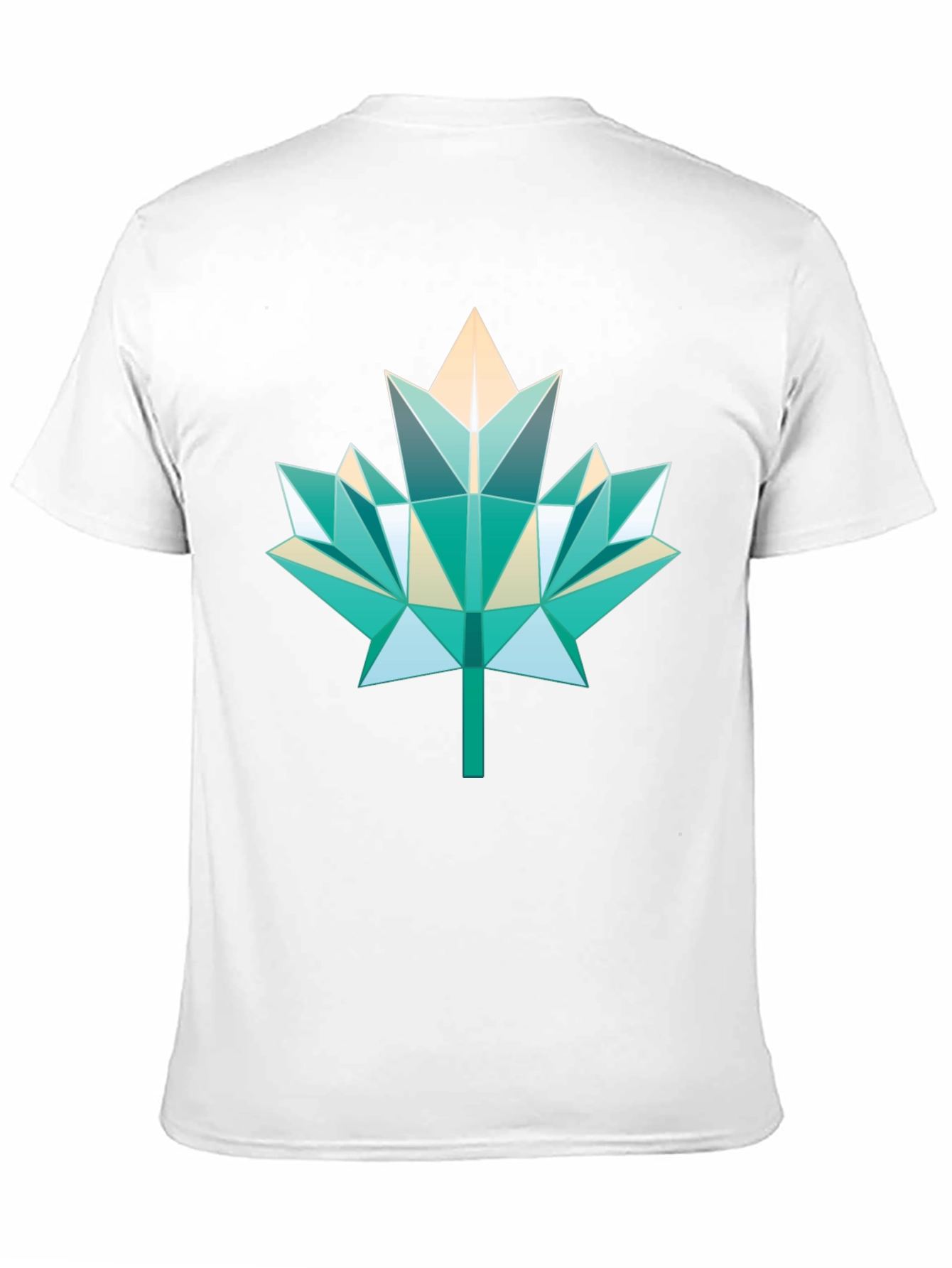 Geometric Maple Leaf Black Tee