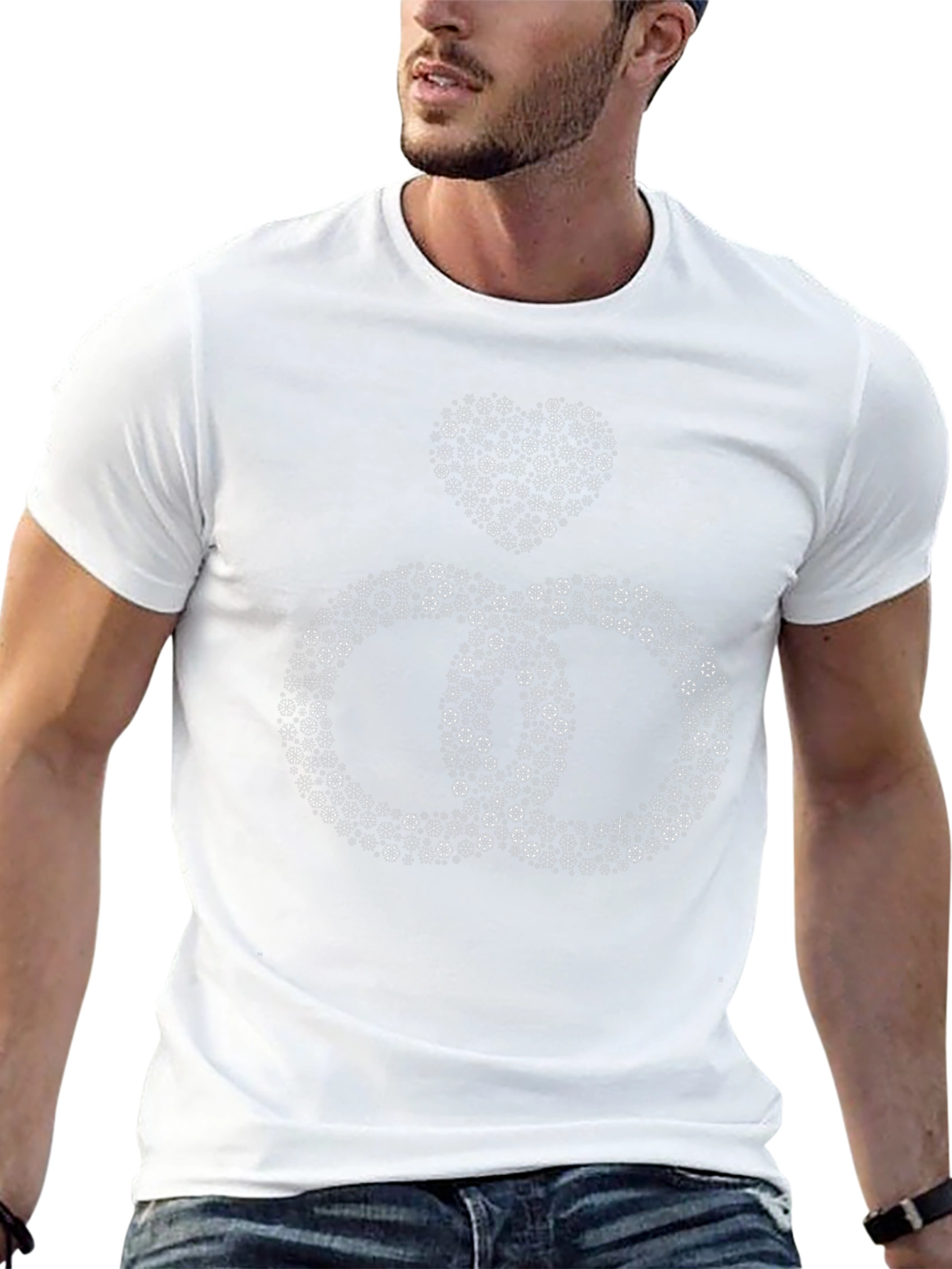 Heart & Rings Graphic Tee - Black Cotton Blend