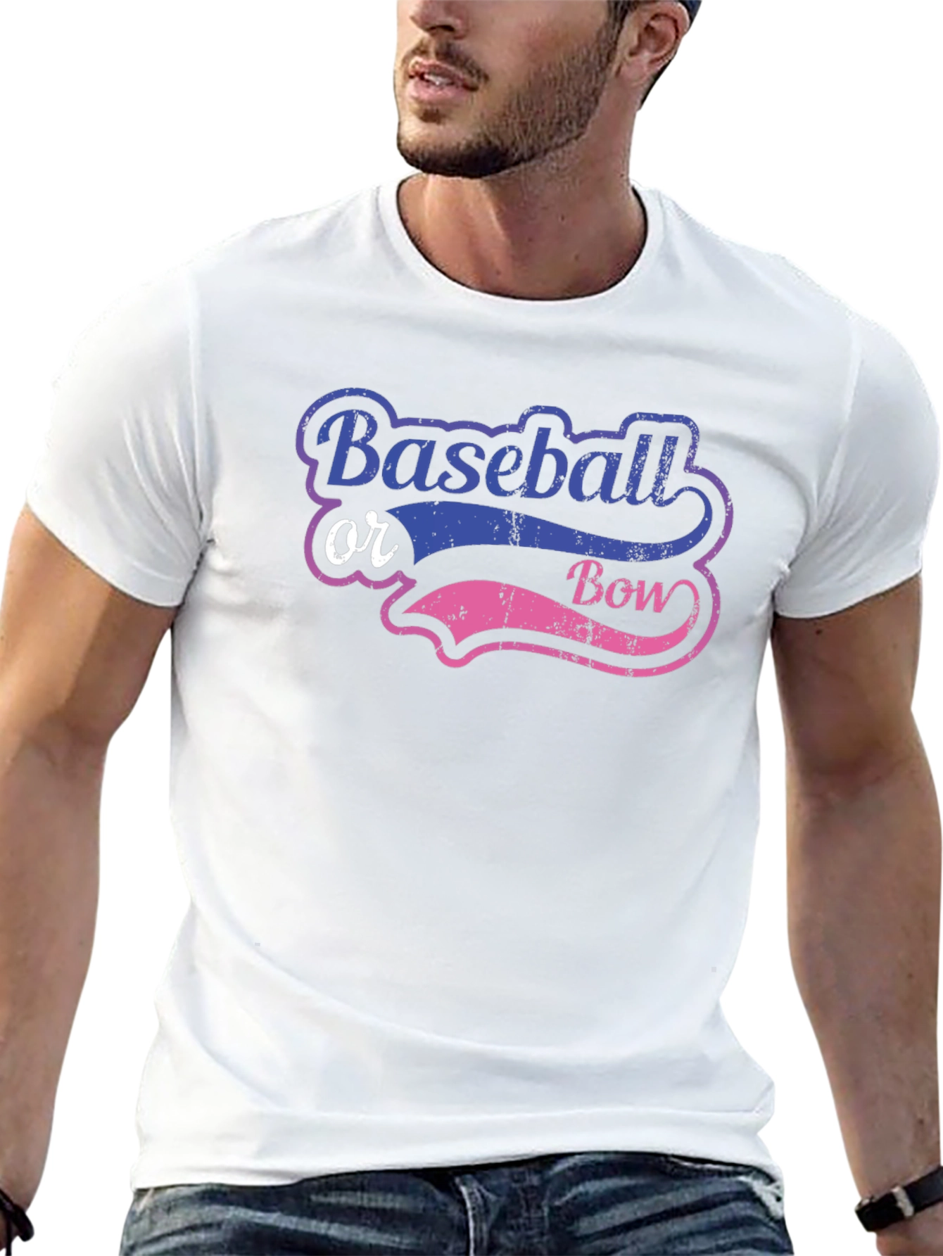 Baseball or Bow Gender Reveal T-Shirt
