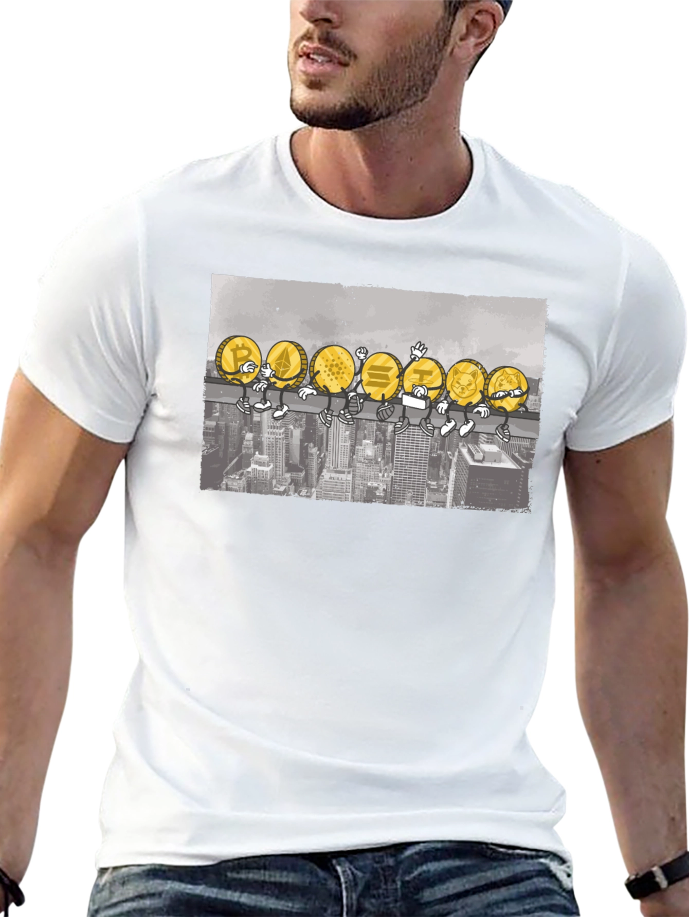 Crypto Coins T-Shirt - Cartoon Character Design