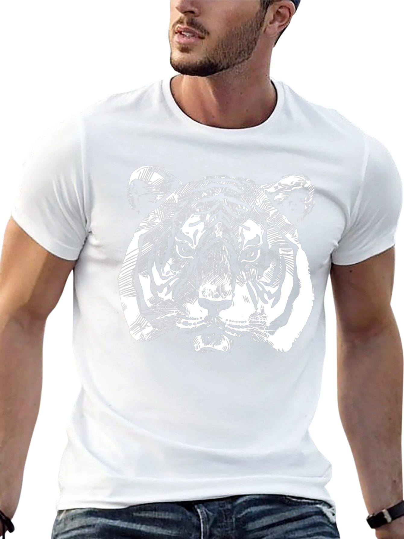 Bold Tiger Graphic Tee - Mens Black T-Shirt