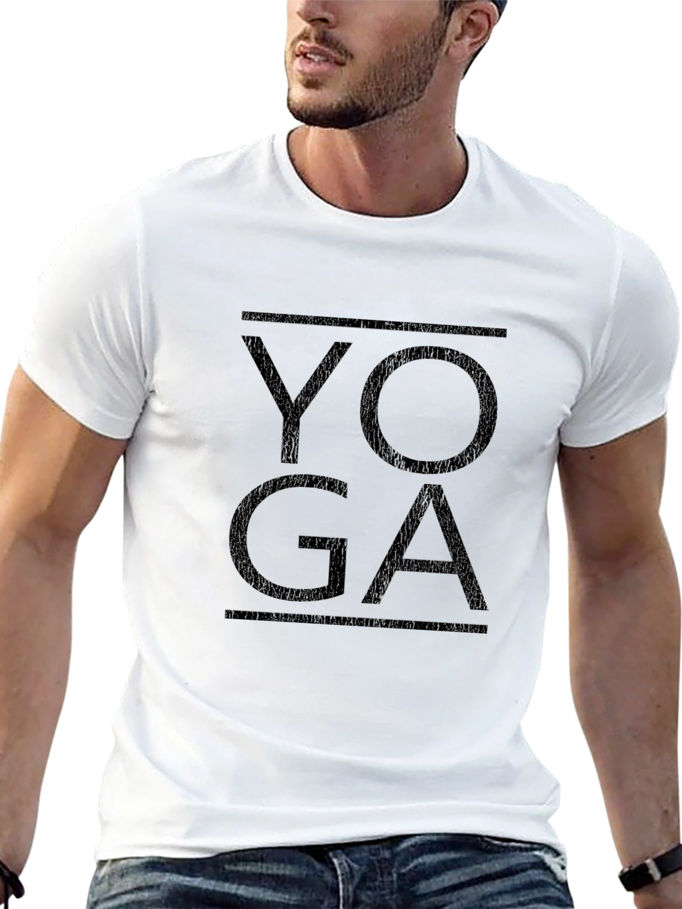Yoga Graphic Tee - Black Cotton Comfort