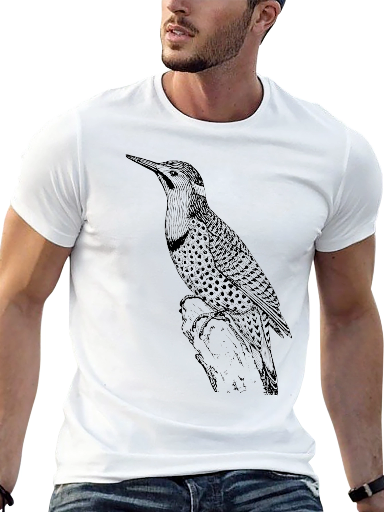 Black Bird Print Graphic Tee