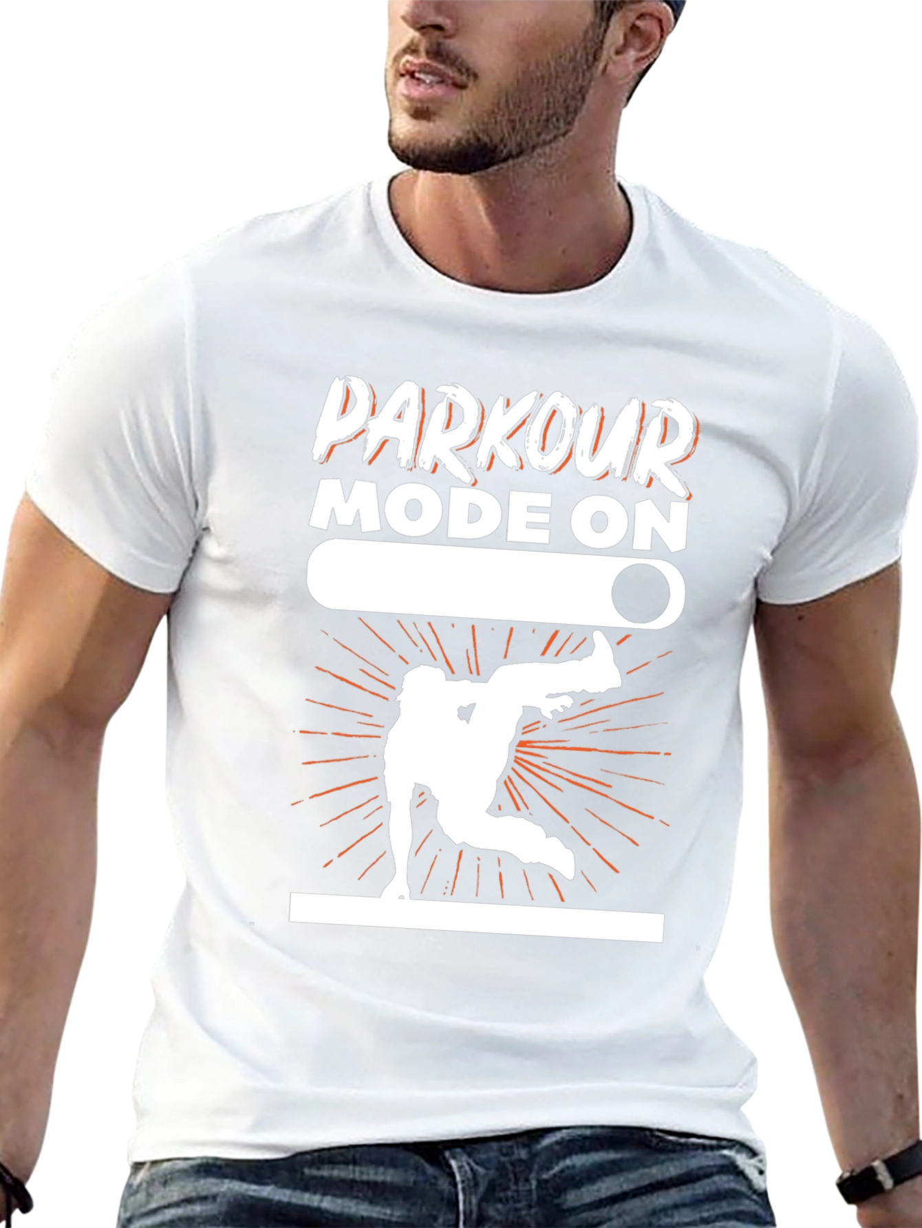 Parkour Mode On Black Graphic Tee Shirt