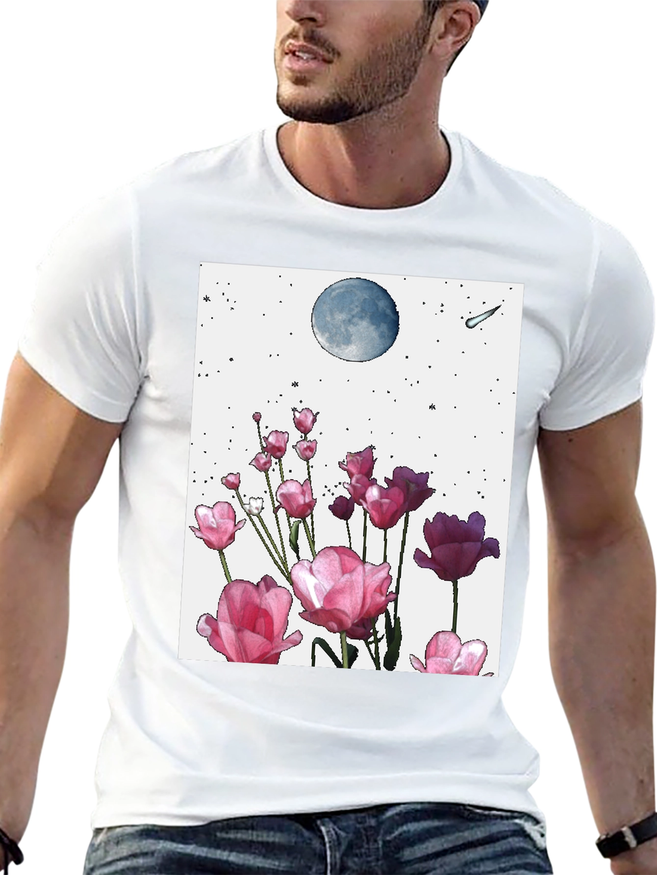 Floral Moon Graphic Tee