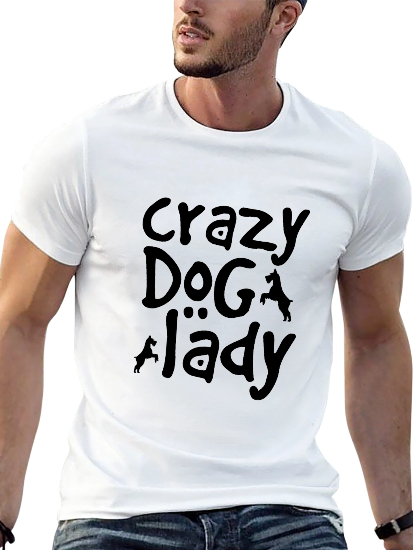 Crazy Dog Lady Black Graphic Tee
