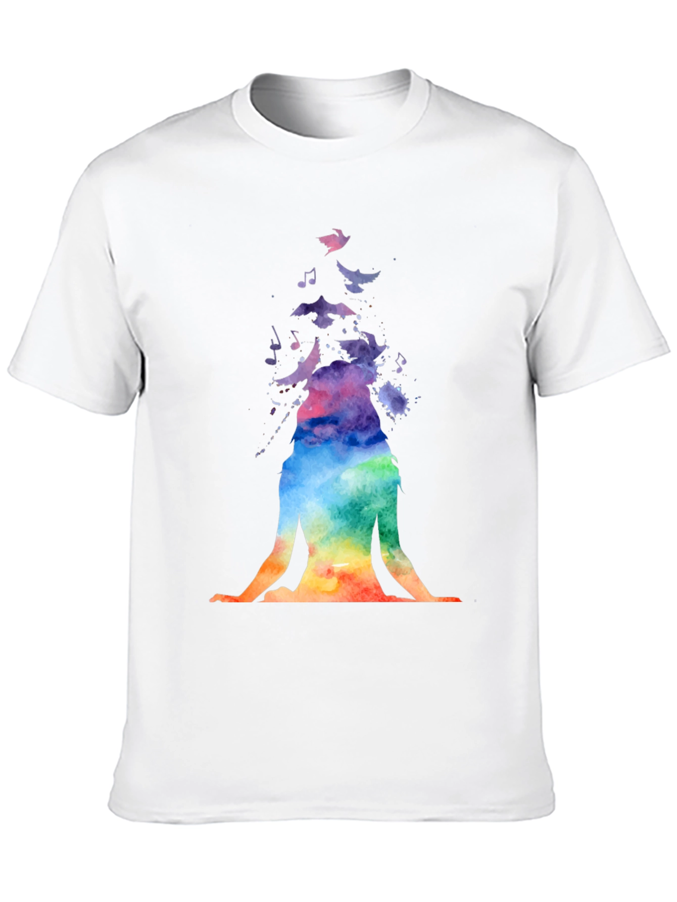 Watercolor Meditating Yoga T-Shirt