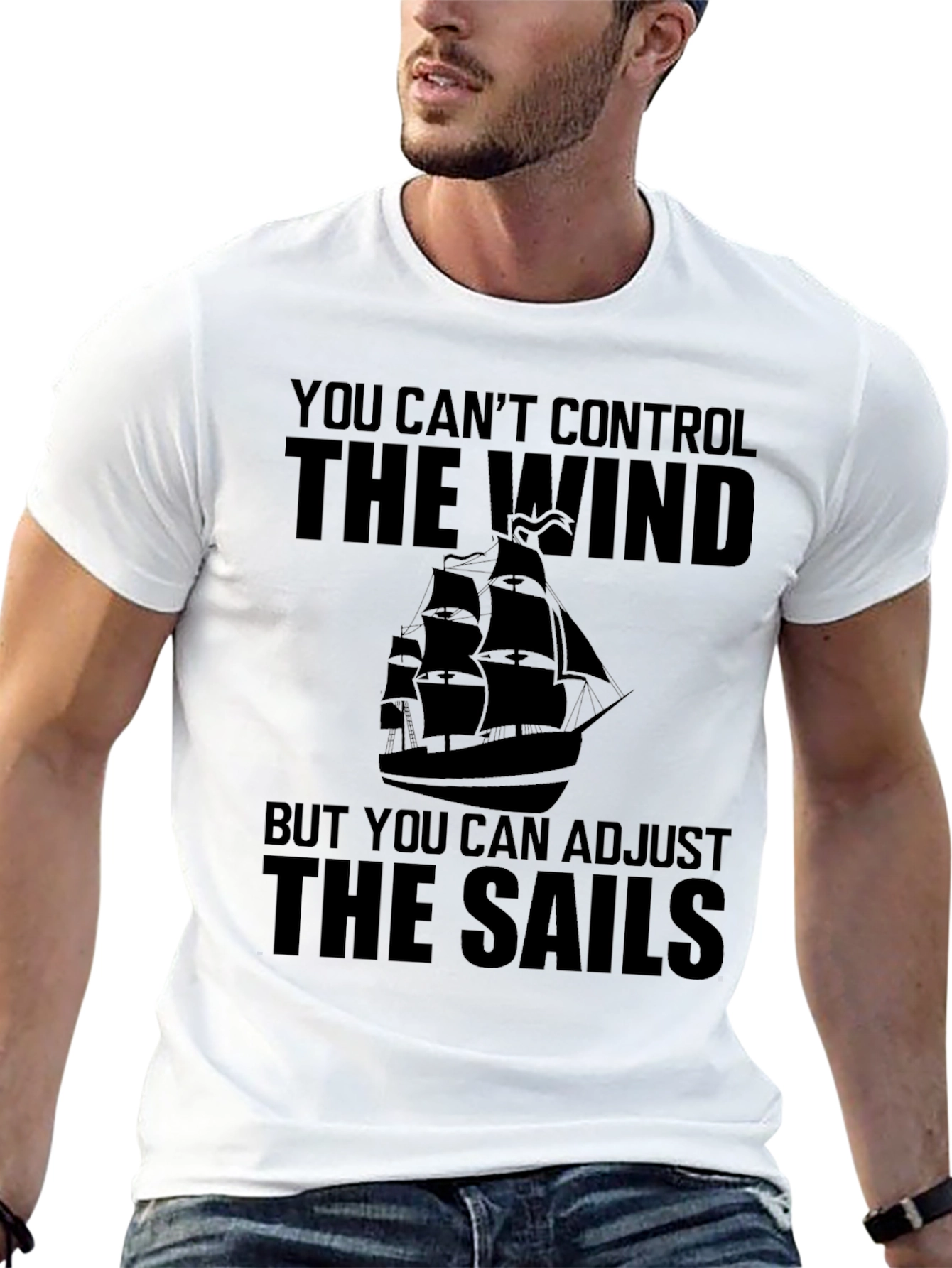 Inspirational Sailing T-Shirt: Adjust Your Sails