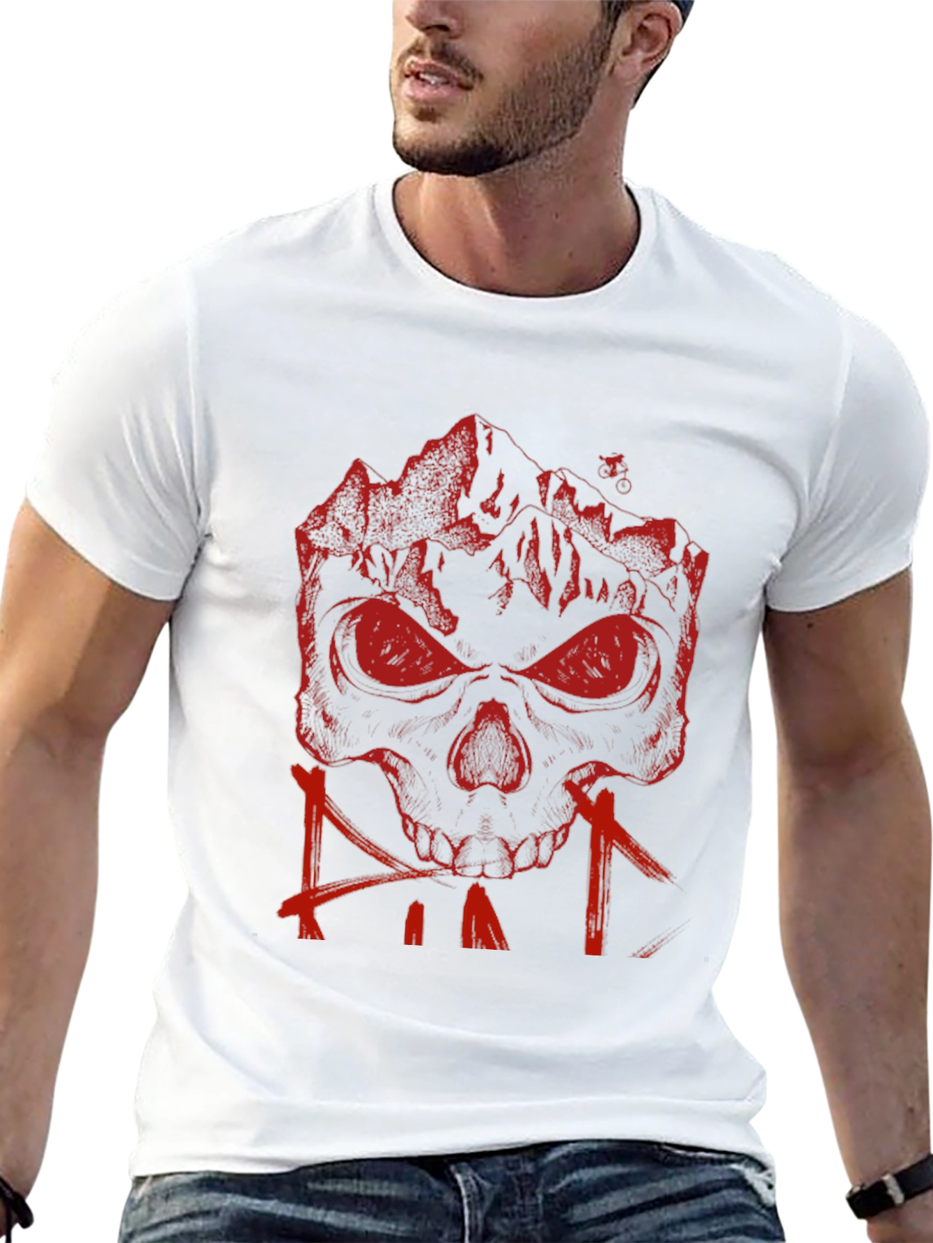 Mountain Skull Graphic Tee - Black