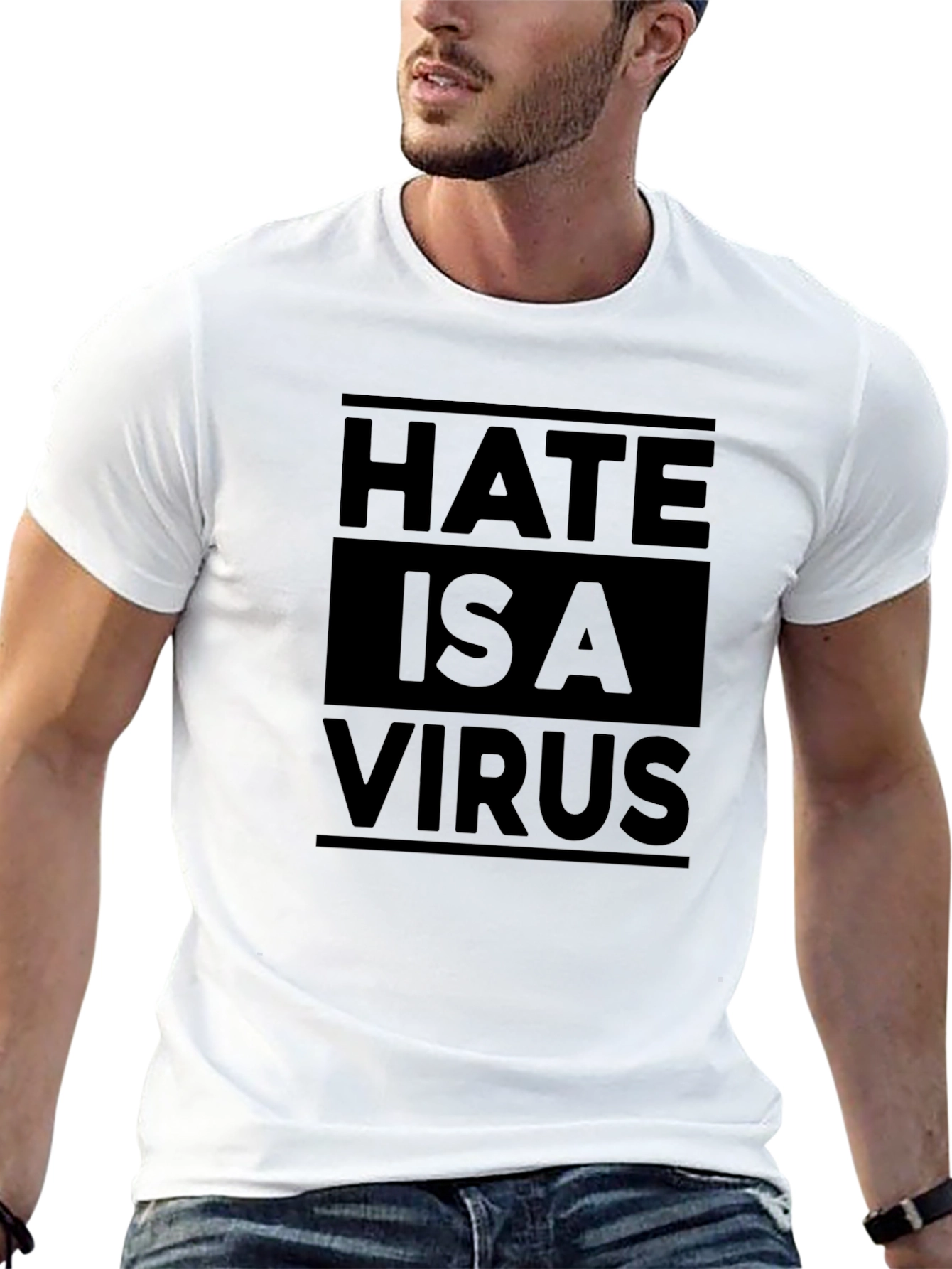 Hate is a Virus Graphic T-Shirt - Black