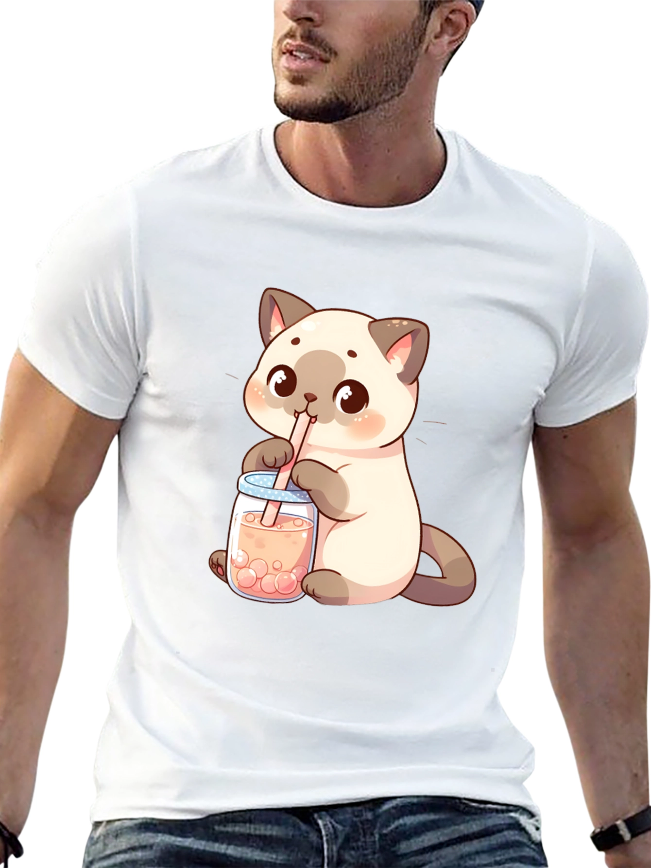 Cute Cat Boba Tea T-Shirt