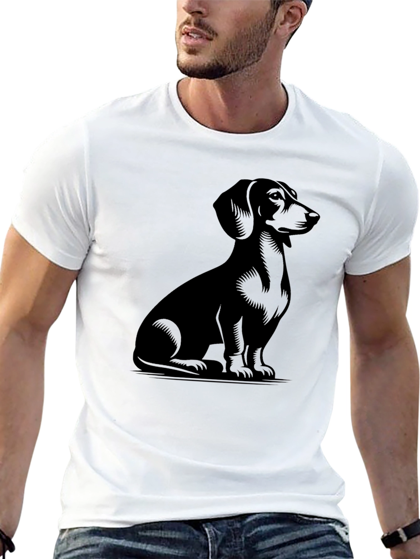 Minimalist Dachshund T-Shirt – Simple Dog Lover Graphic Tee