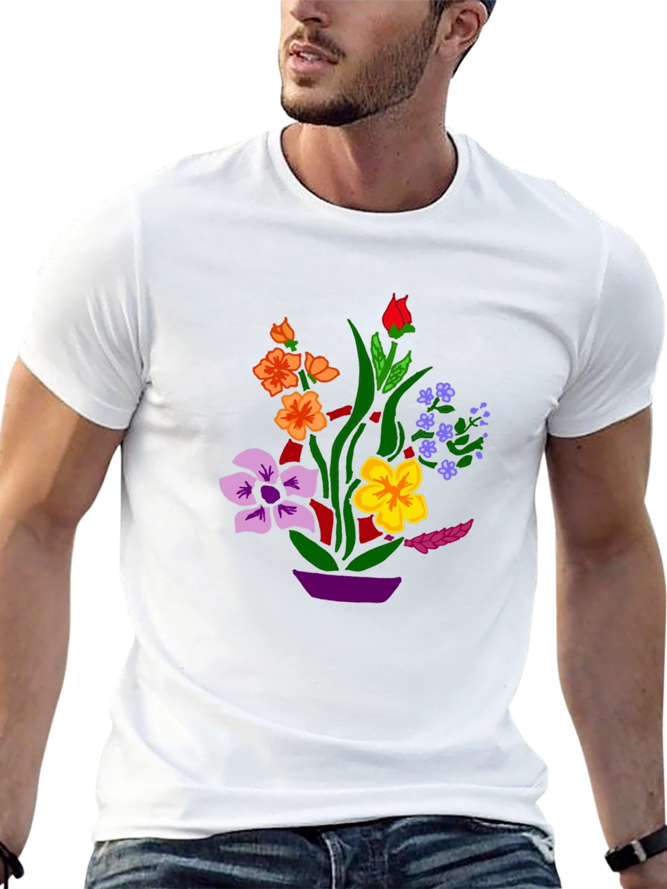 Floral Graphic Black T-Shirt