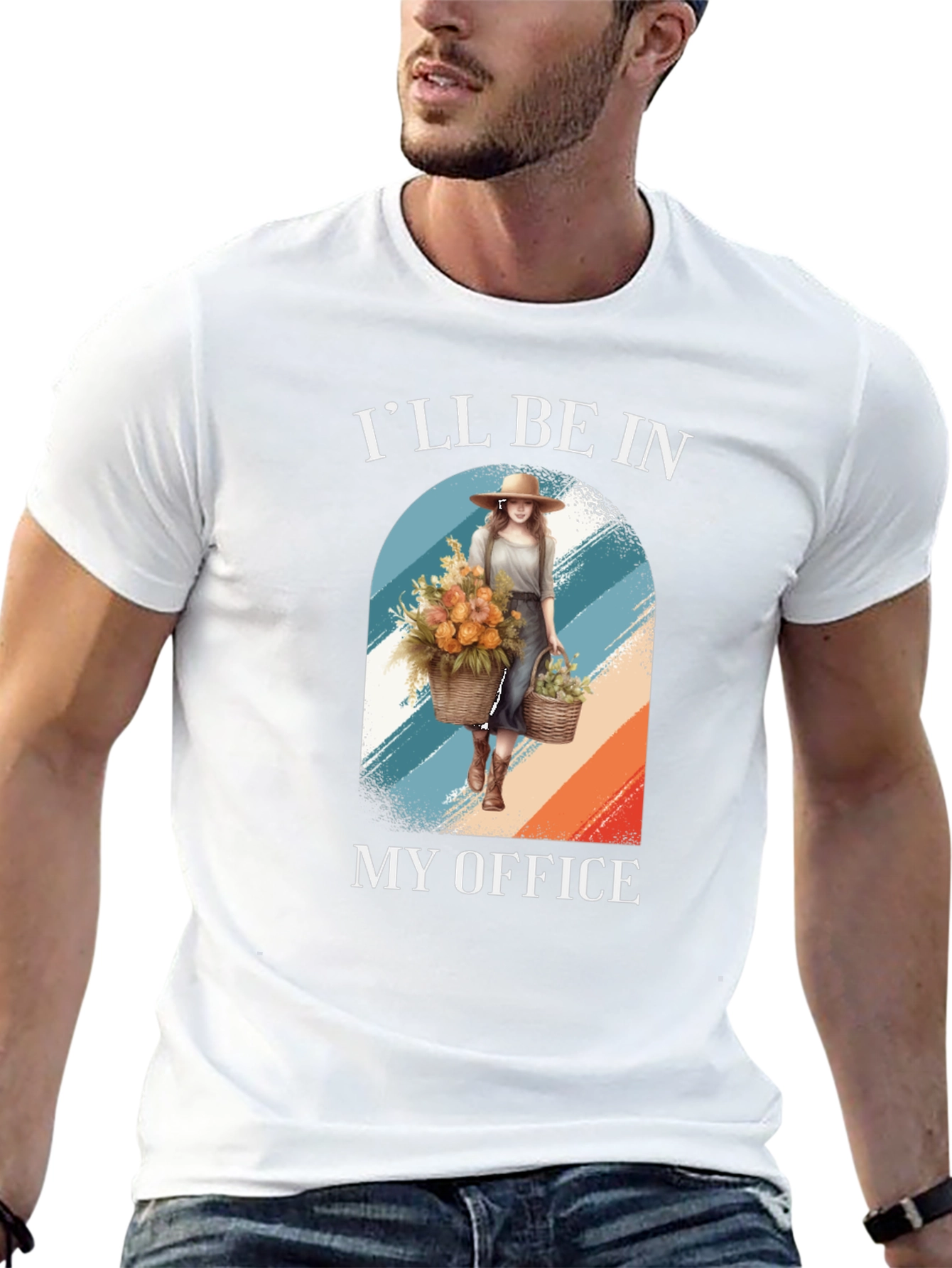 Gardeners Office T-Shirt - Floral Design