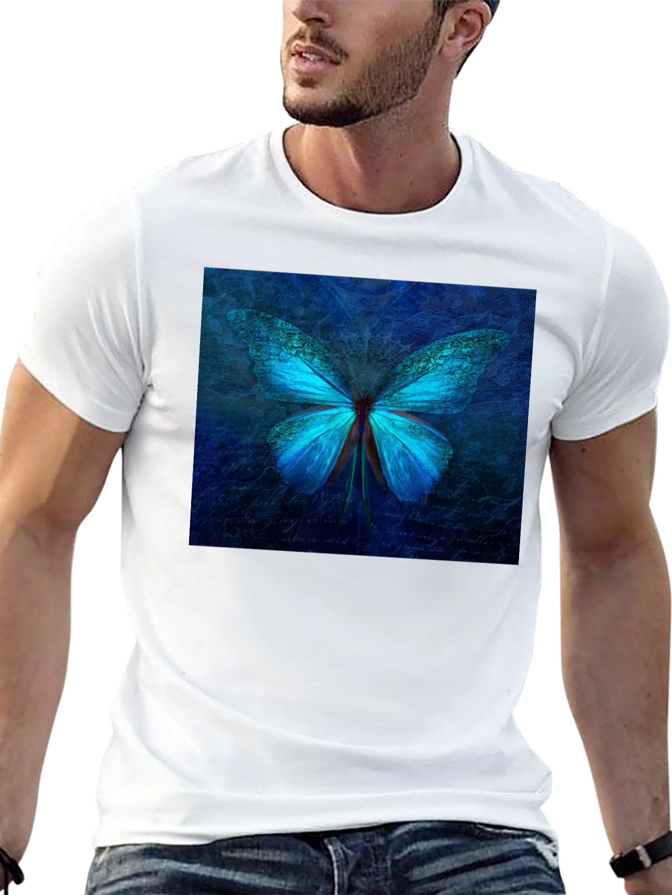 Butterfly Graphic Tee - Stylish Black Cotton T-Shirt