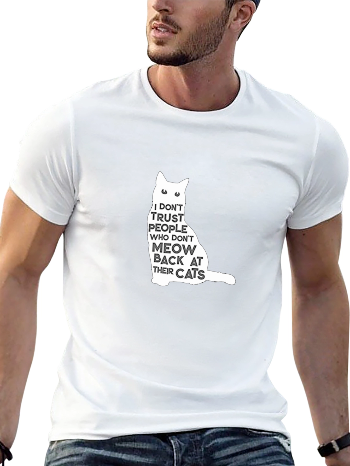 Funny Cat Lover Graphic Tee - Meow Back T-Shirt