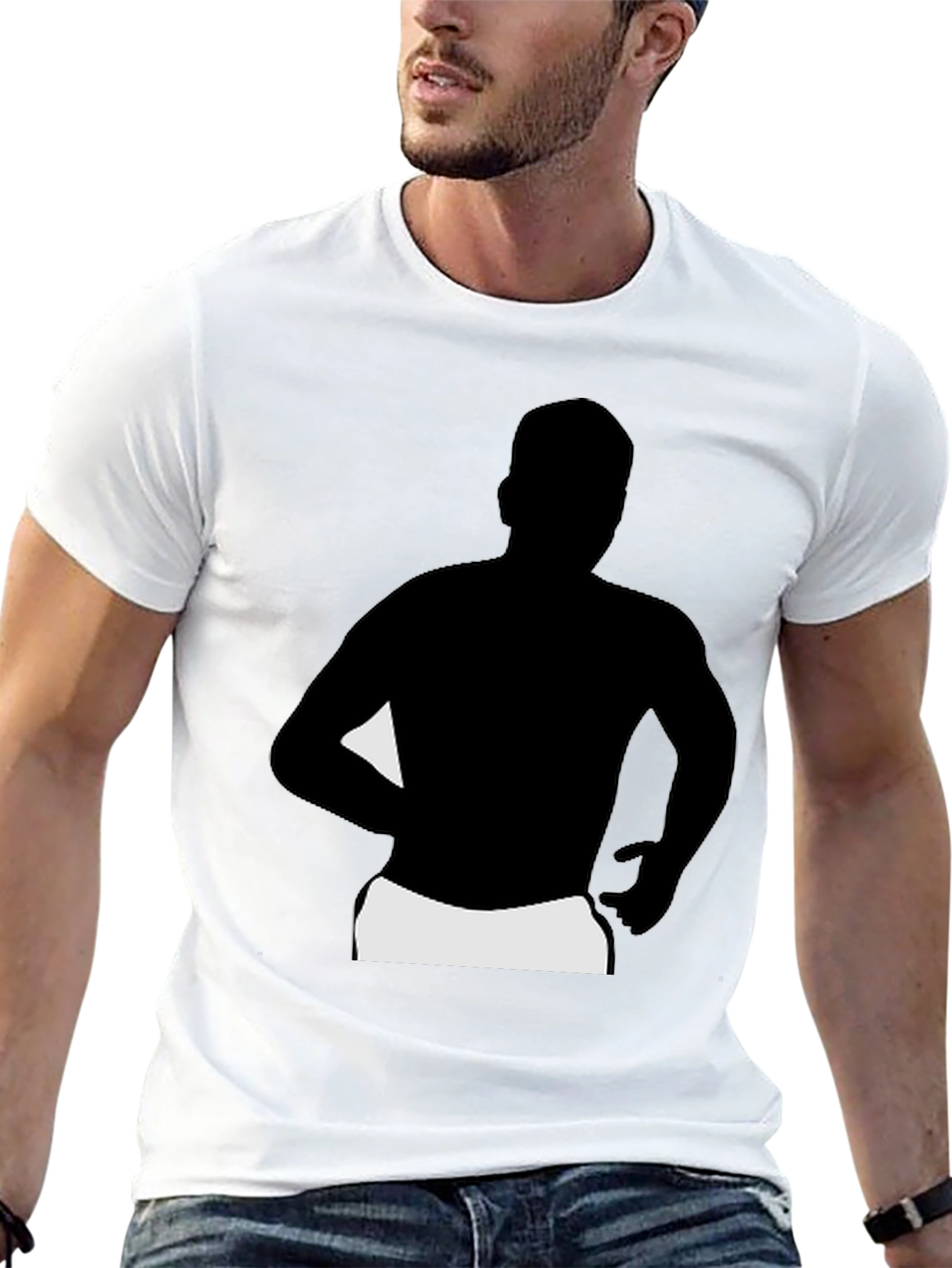 Black T-Shirt with Silhouette Graphic