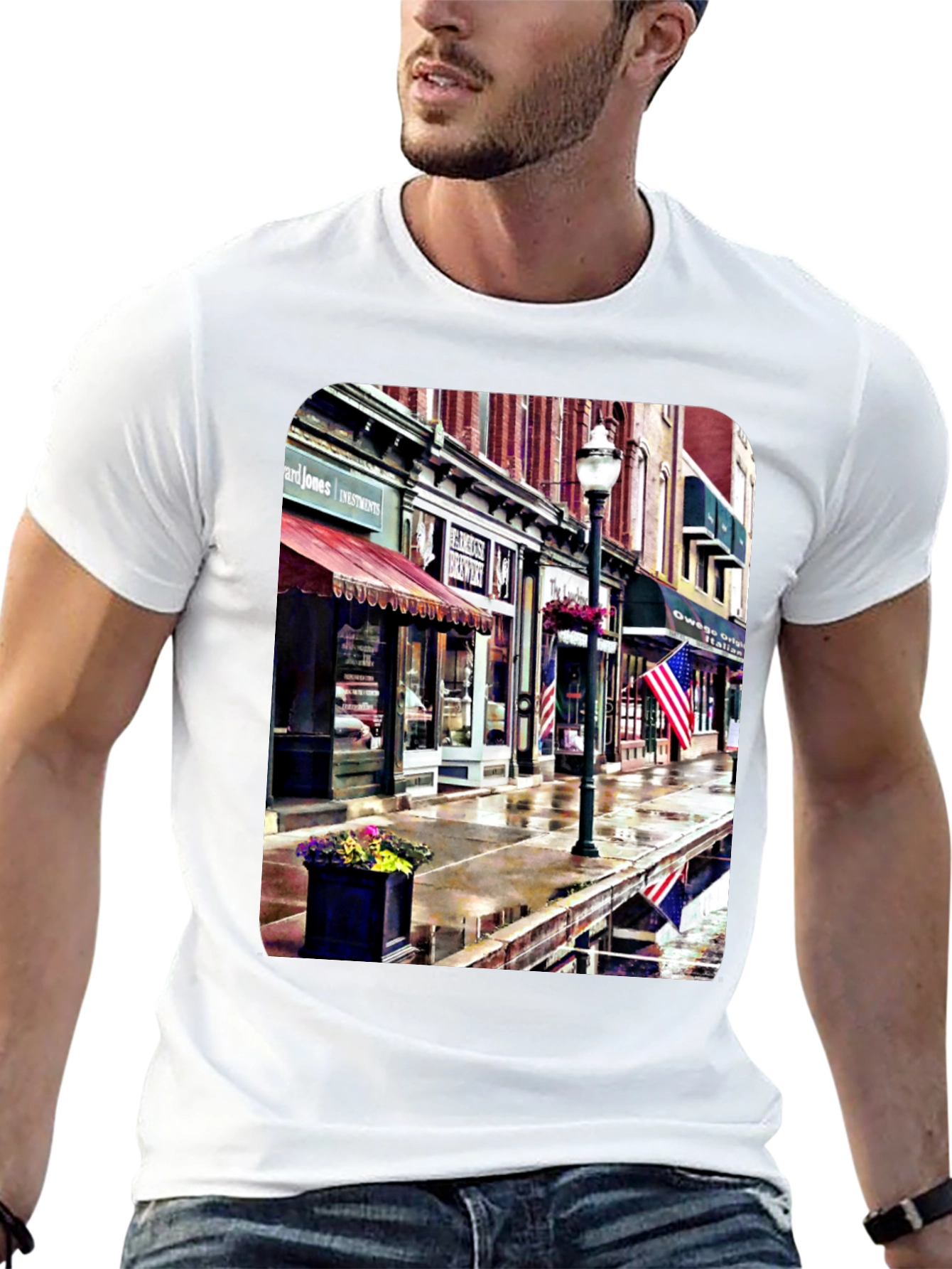 Downtown Street View Graphic T-Shirt