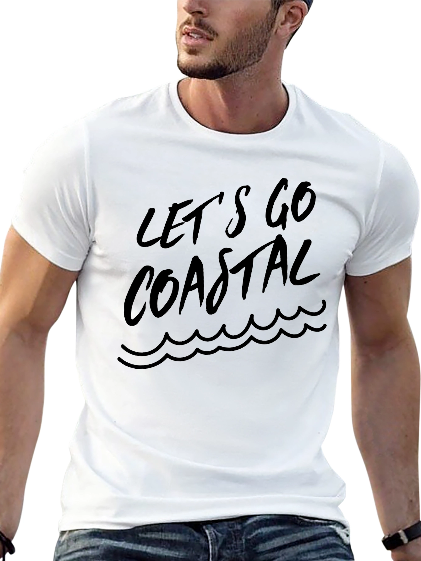 Lets Go Coastal Black Graphic Tee